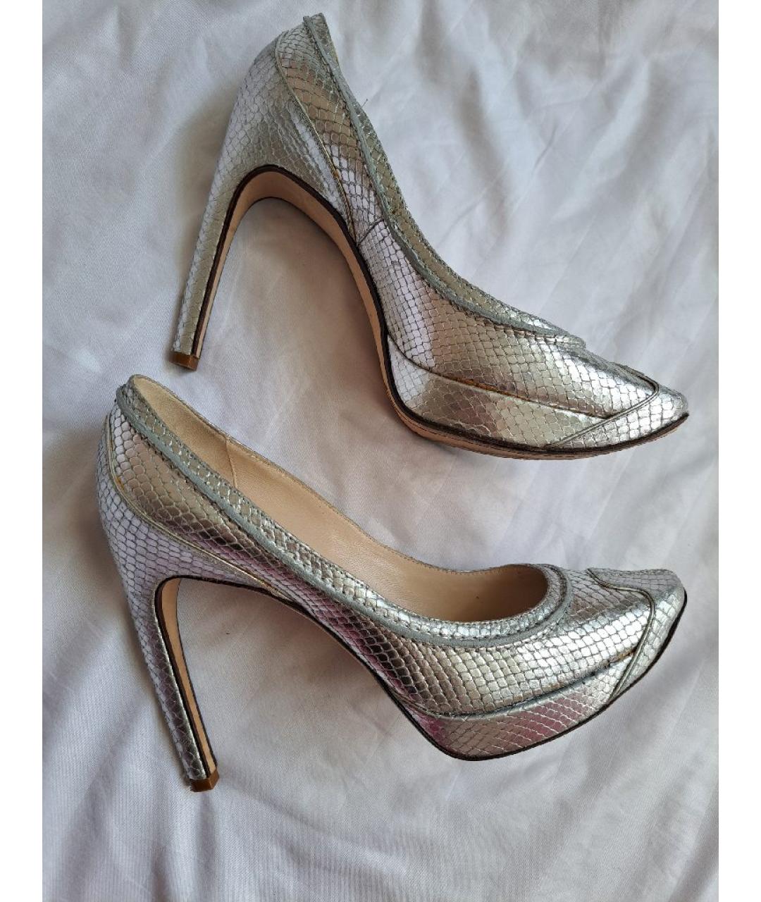 CELINE Серебряные кожаные туфли, фото 6
