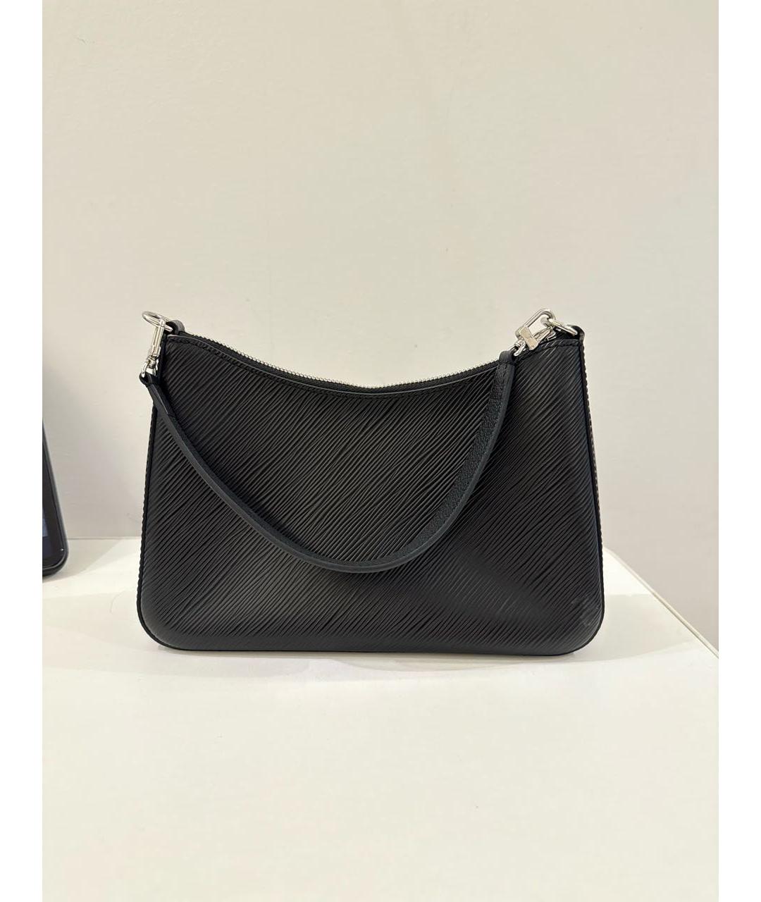 LOUIS VUITTON Черная кожаная сумка с короткими ручками, фото 3