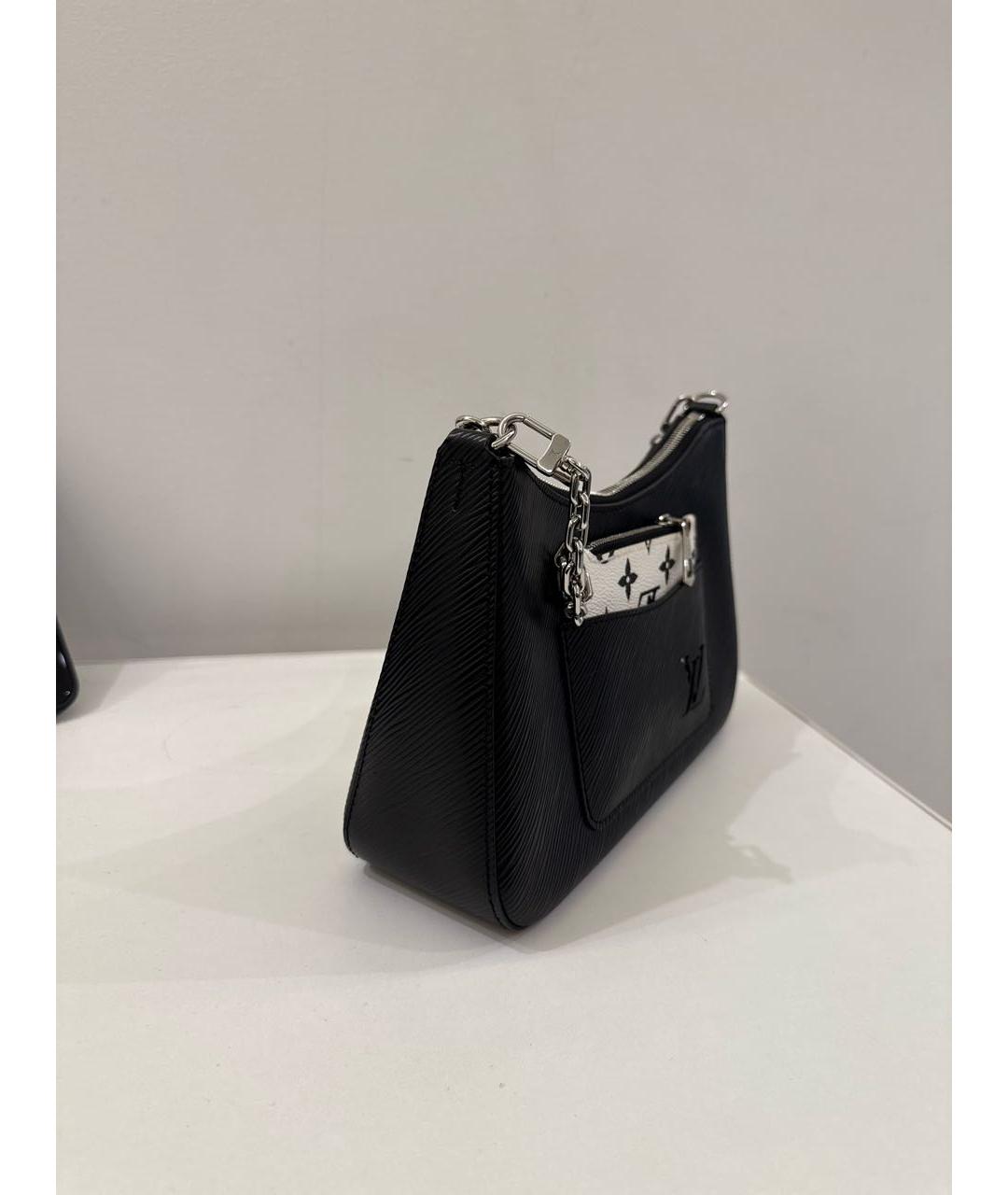 LOUIS VUITTON Черная кожаная сумка с короткими ручками, фото 2