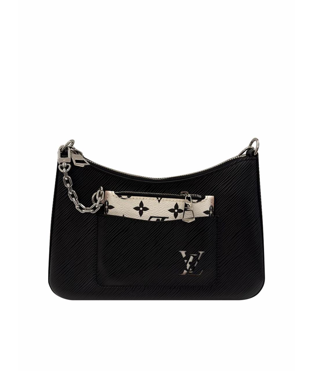 LOUIS VUITTON Черная кожаная сумка с короткими ручками, фото 1