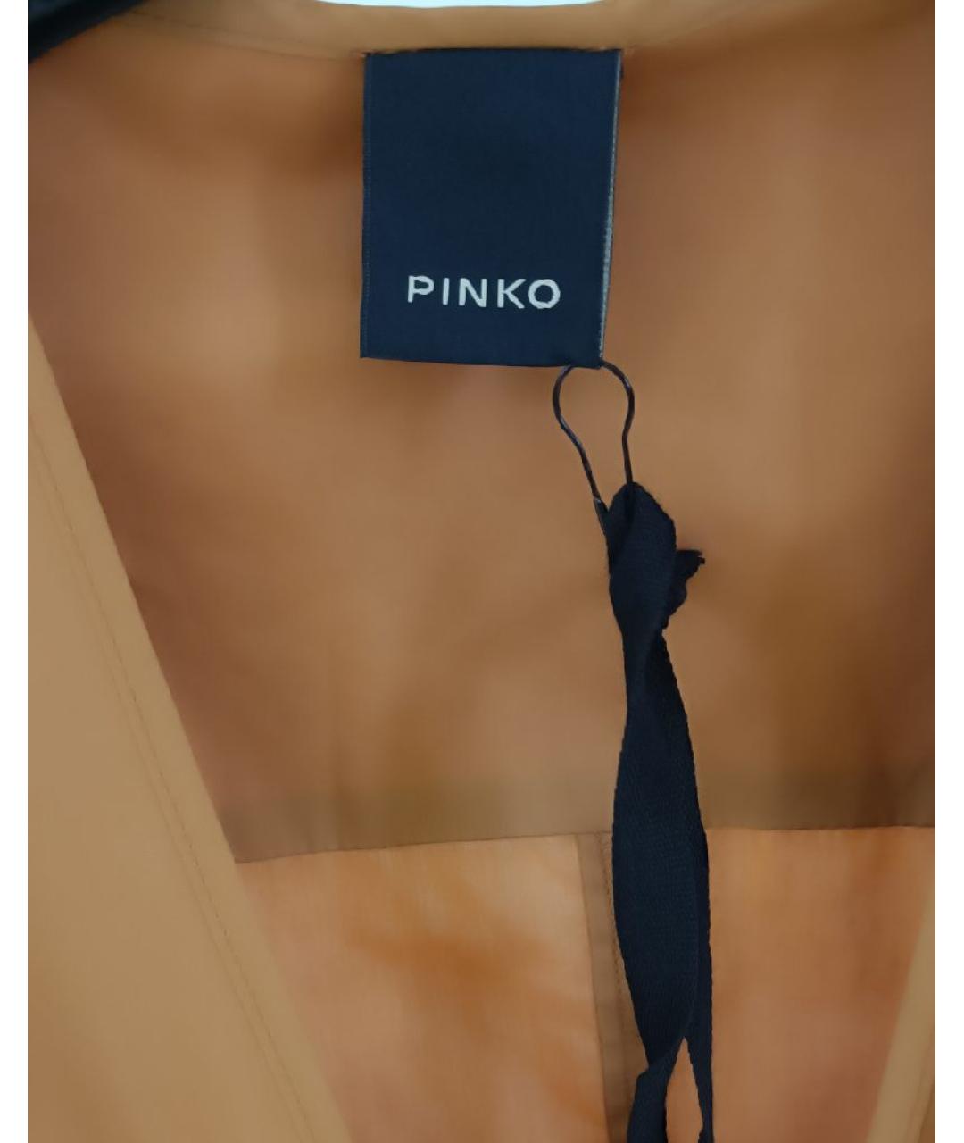 PINKO Коричневое хлопковое повседневное платье, фото 3