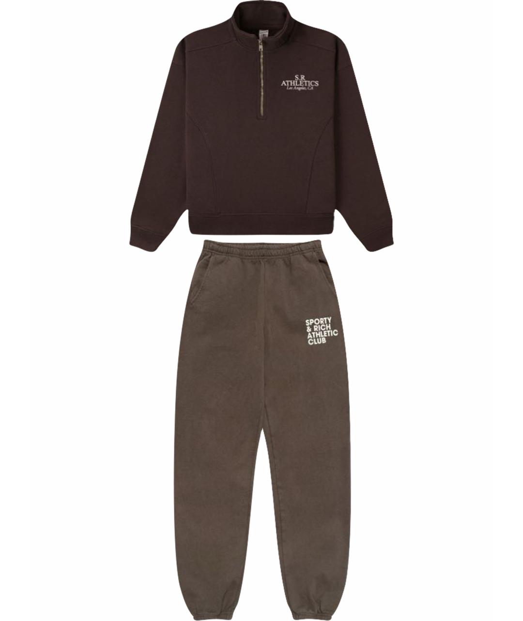 SPORTY AND RICH Коричневый хлопковый спортивные костюмы, фото 1