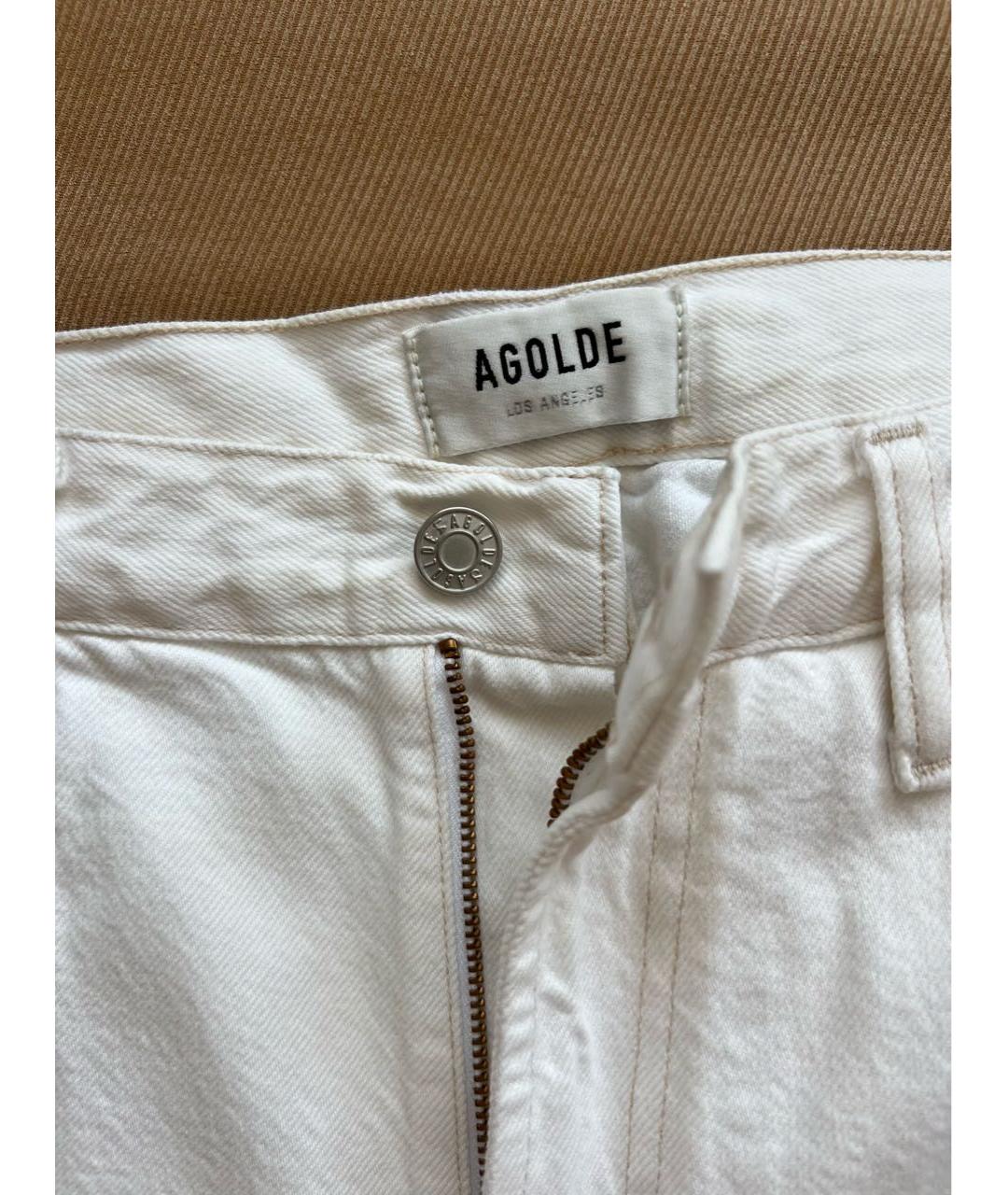 AGOLDE Белые деним шорты, фото 2