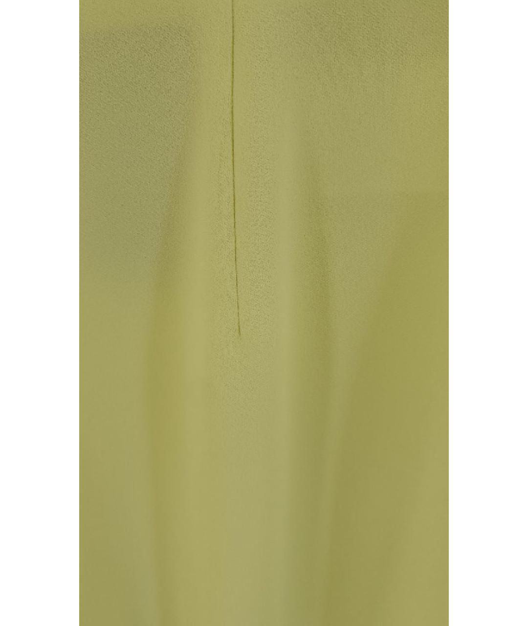PINKO Салатовые полиэстеровые прямые брюки, фото 4