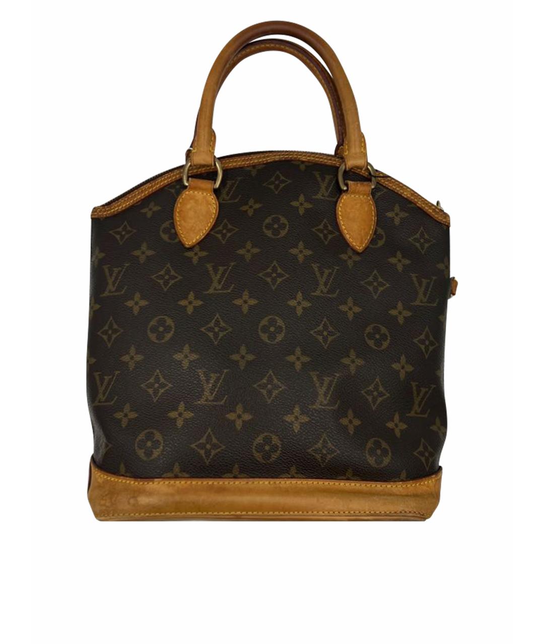 LOUIS VUITTON Коричневая кожаная сумка с короткими ручками, фото 1