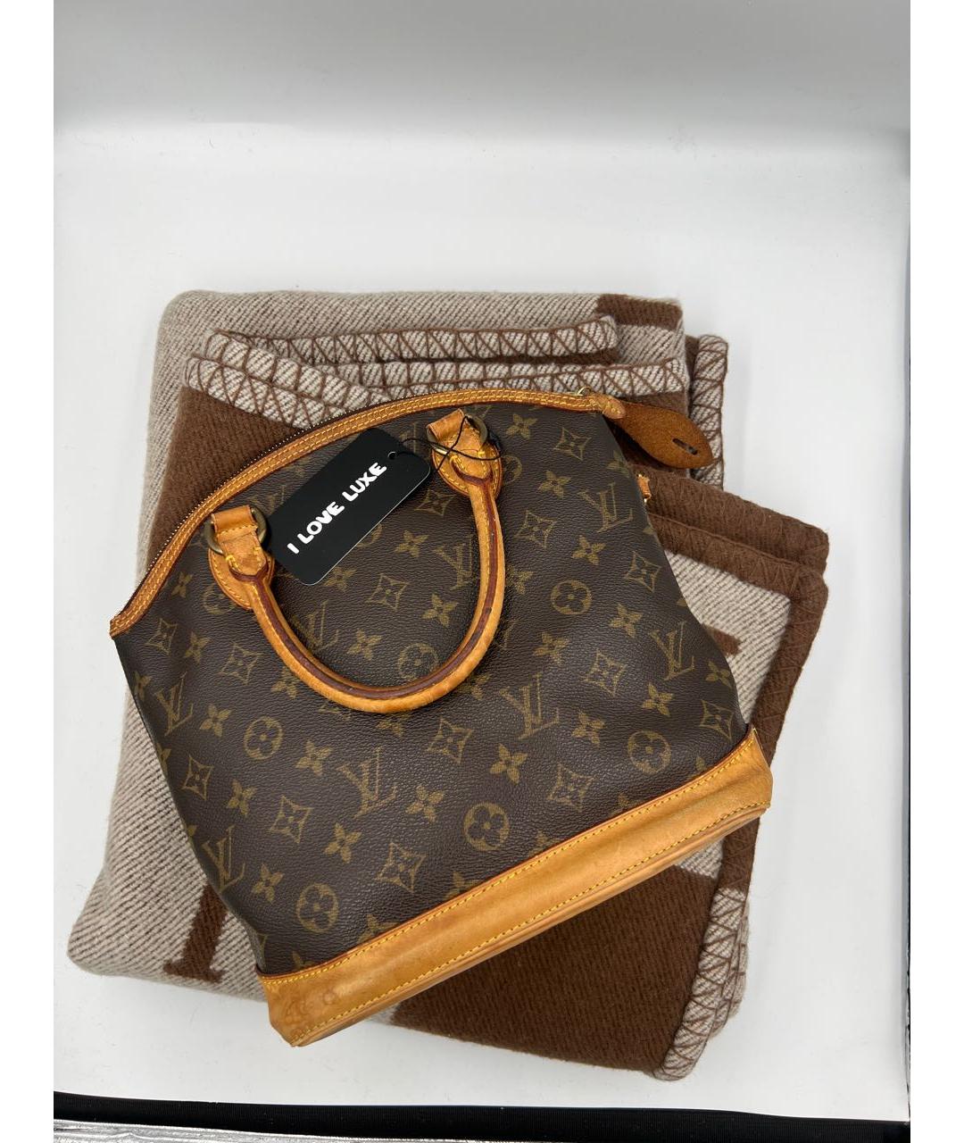 LOUIS VUITTON Коричневая кожаная сумка с короткими ручками, фото 2