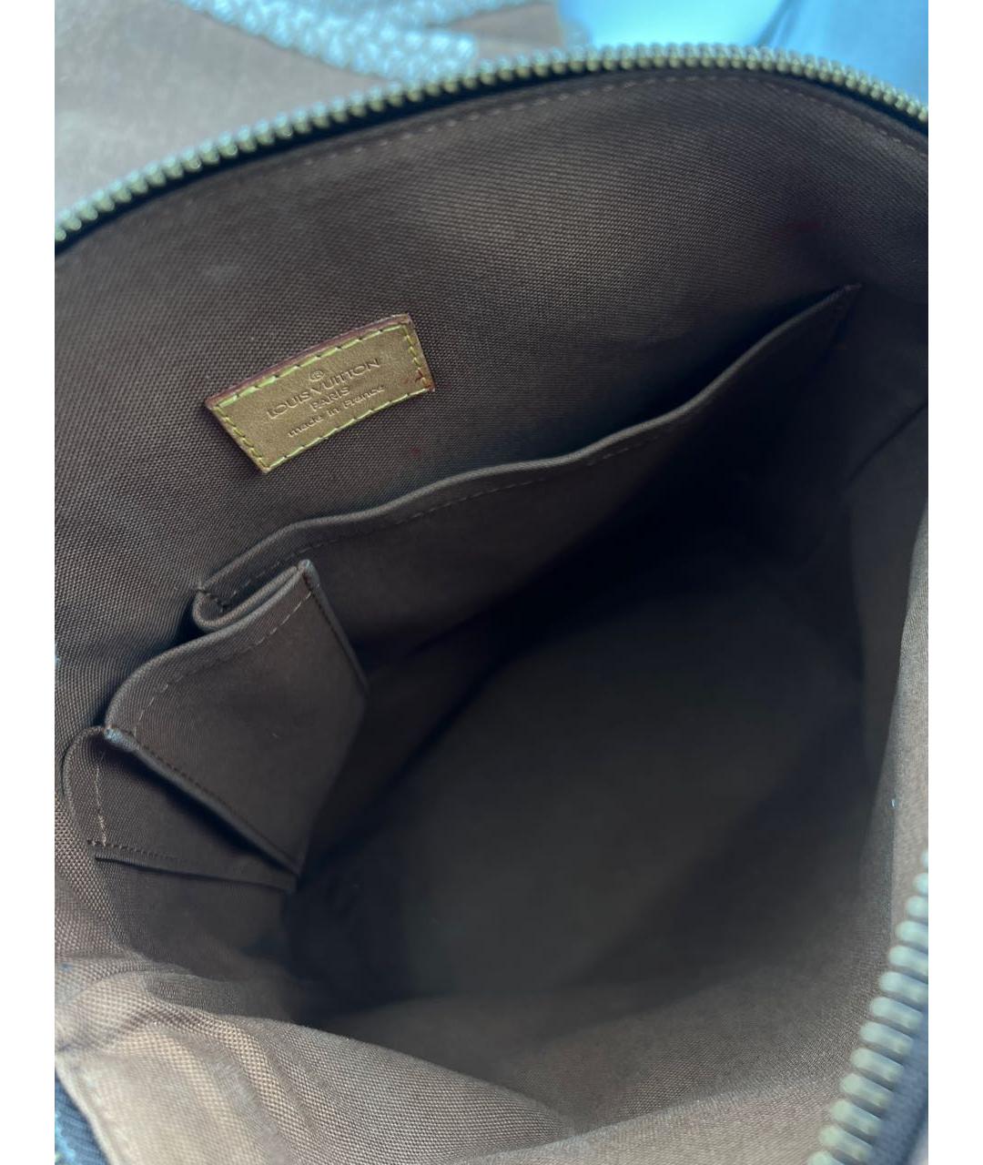 LOUIS VUITTON Коричневая кожаная сумка с короткими ручками, фото 5
