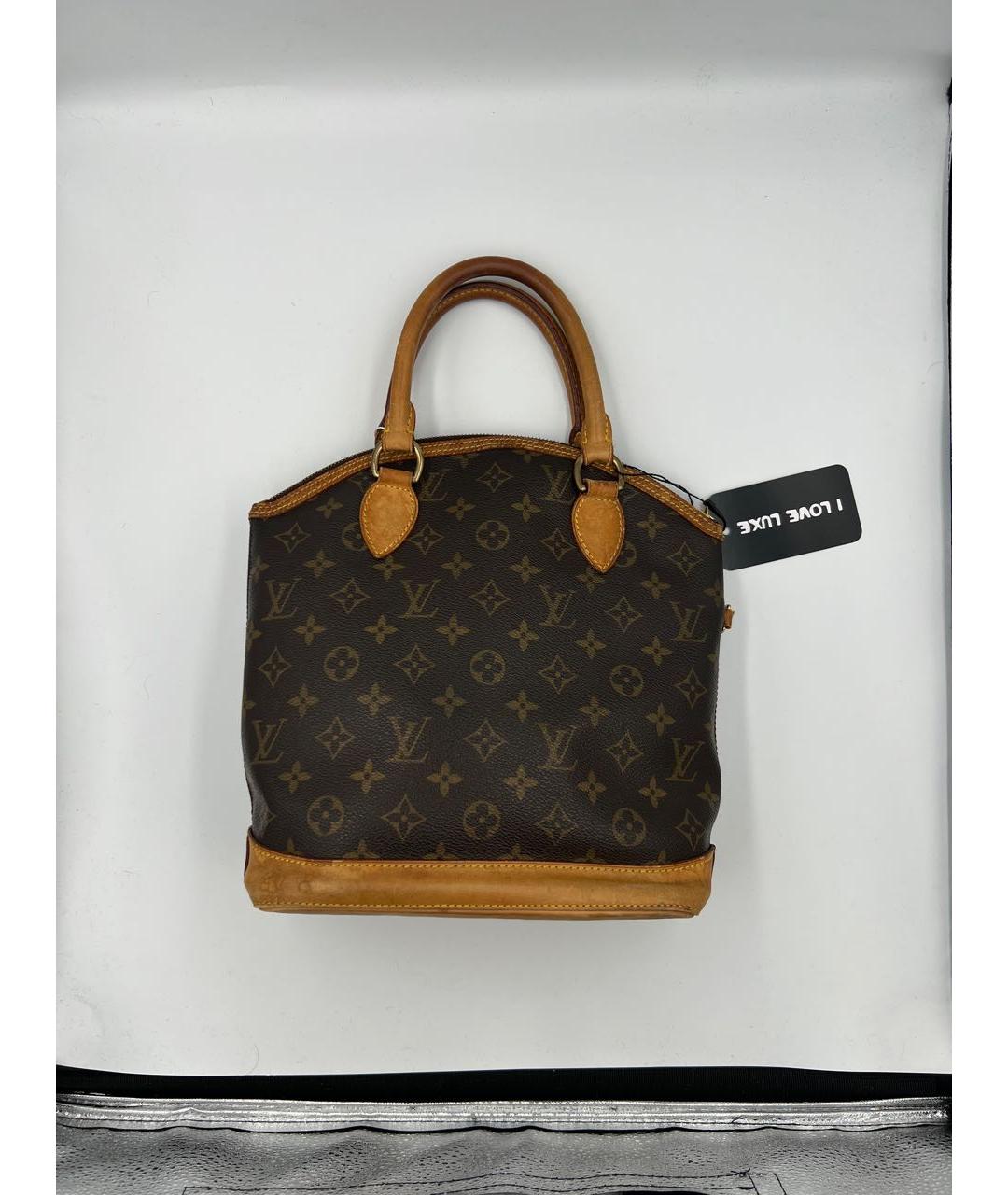 LOUIS VUITTON Коричневая кожаная сумка с короткими ручками, фото 9