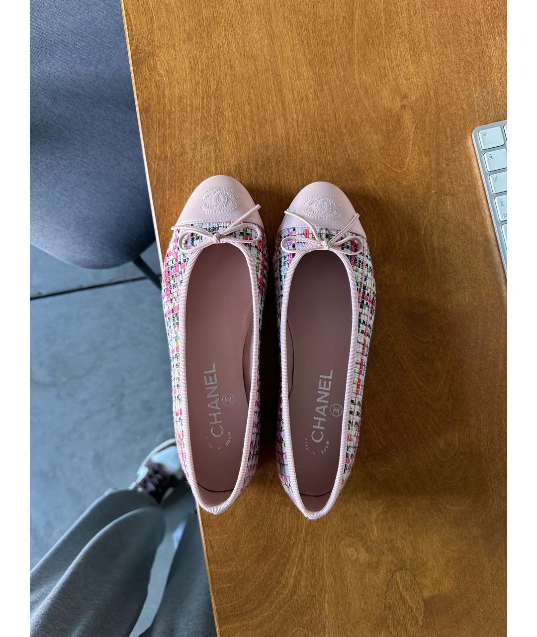 CHANEL Розовые кожаные балетки, фото 2