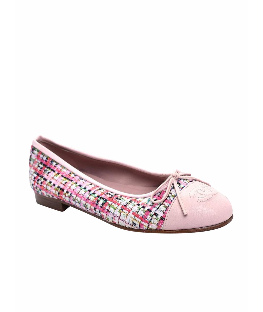 CHANEL Розовые кожаные балетки, фото 1