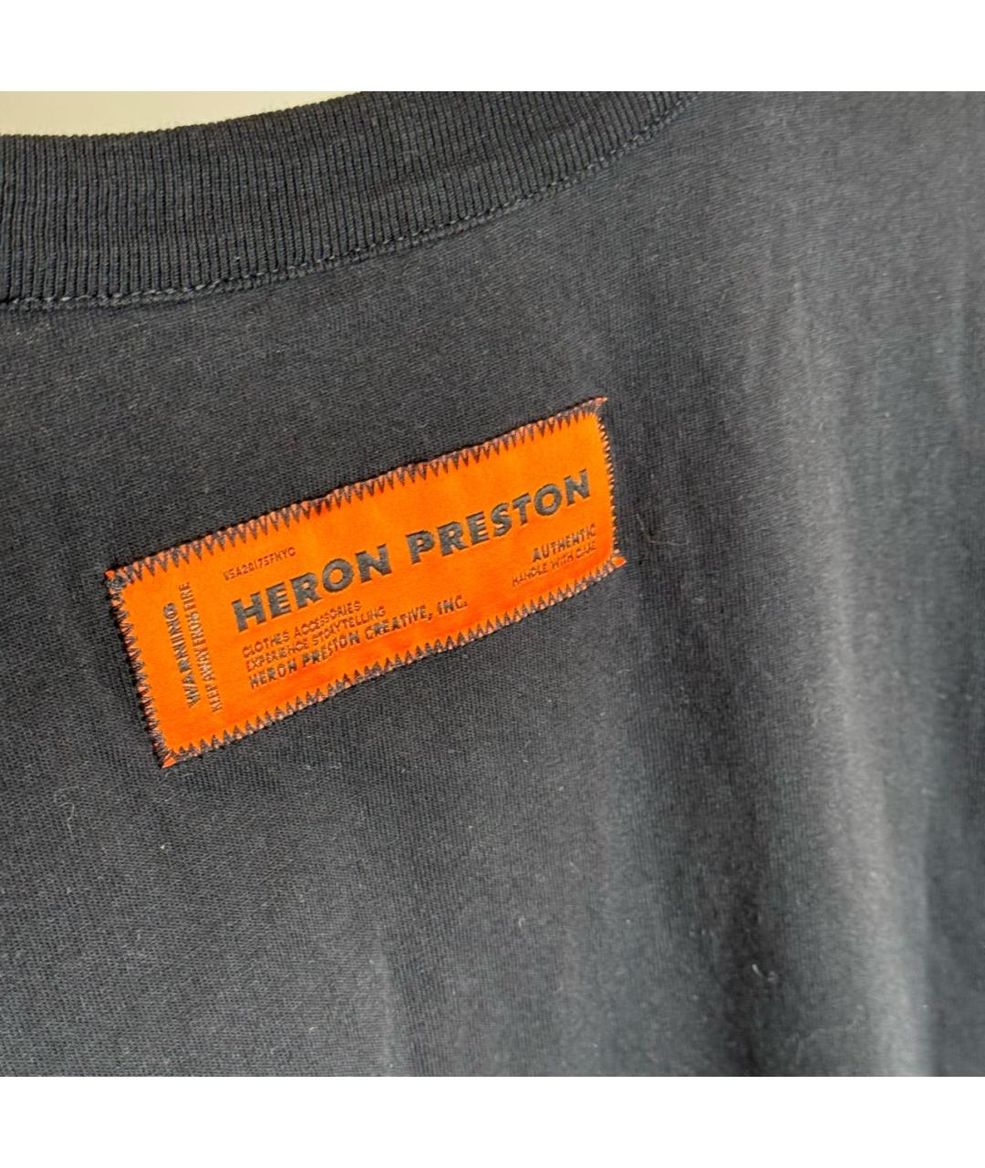 HERON PRESTON Черная хлопковая футболка, фото 5