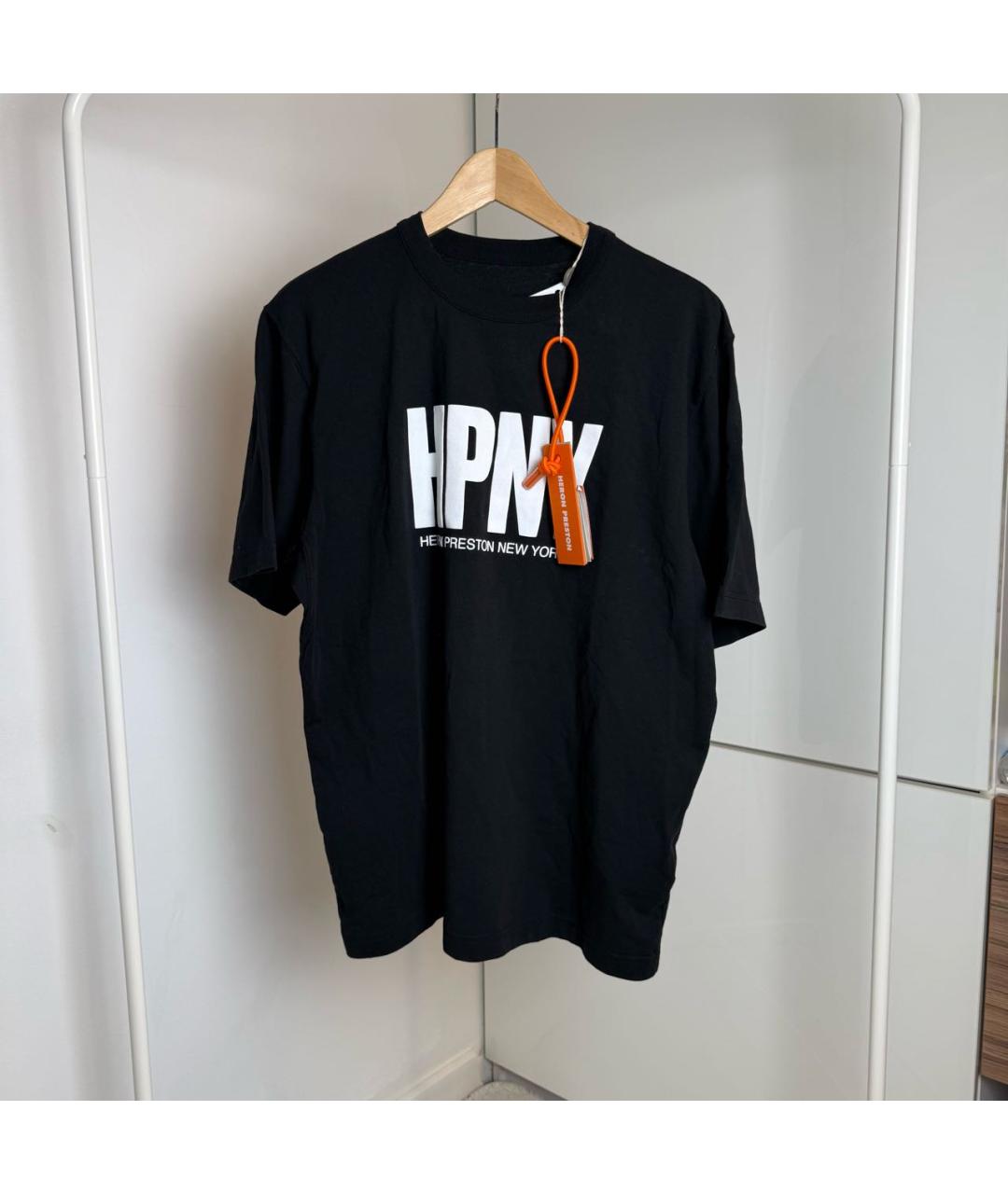 HERON PRESTON Черная хлопковая футболка, фото 2