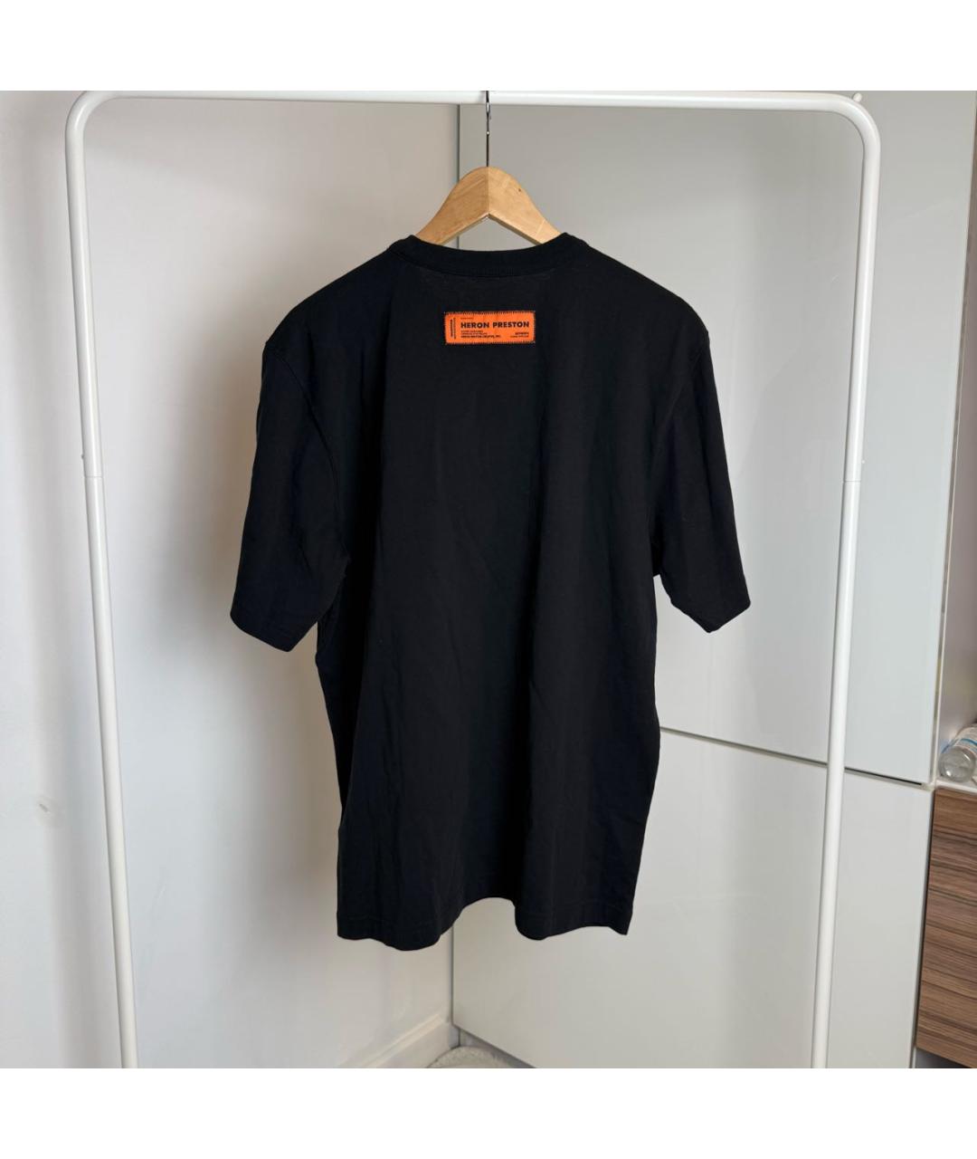 HERON PRESTON Черная хлопковая футболка, фото 3