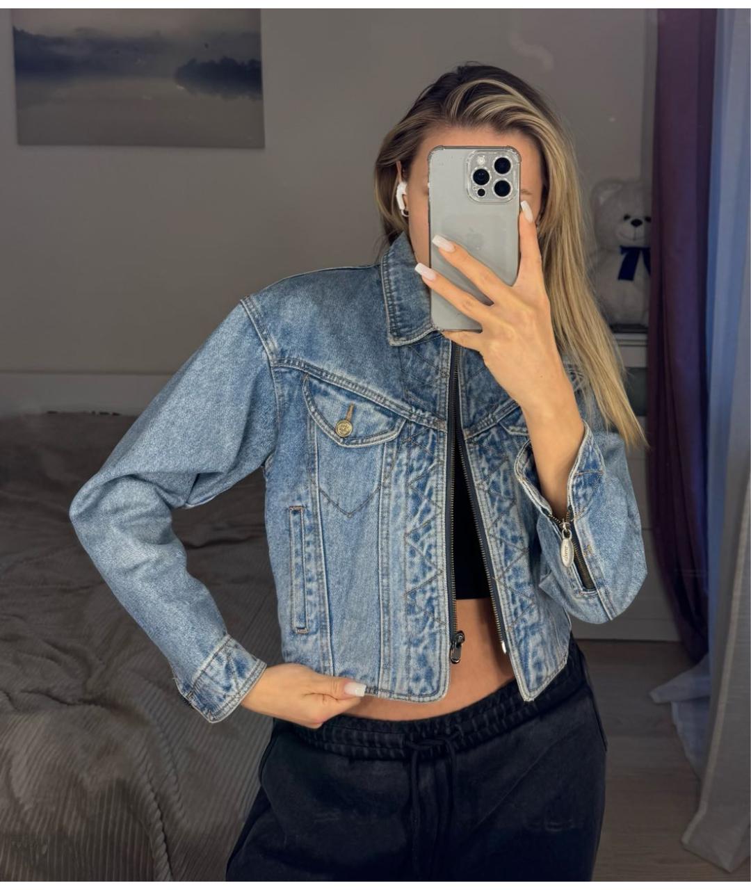 VERSACE JEANS COUTURE Голубая деним куртка, фото 5