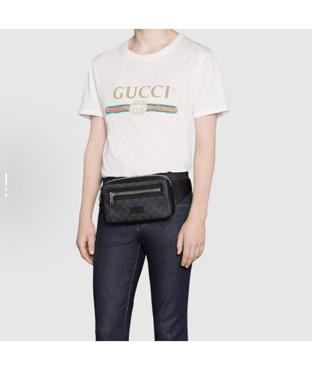 GUCCI Черная кожаная поясная сумка, фото 6