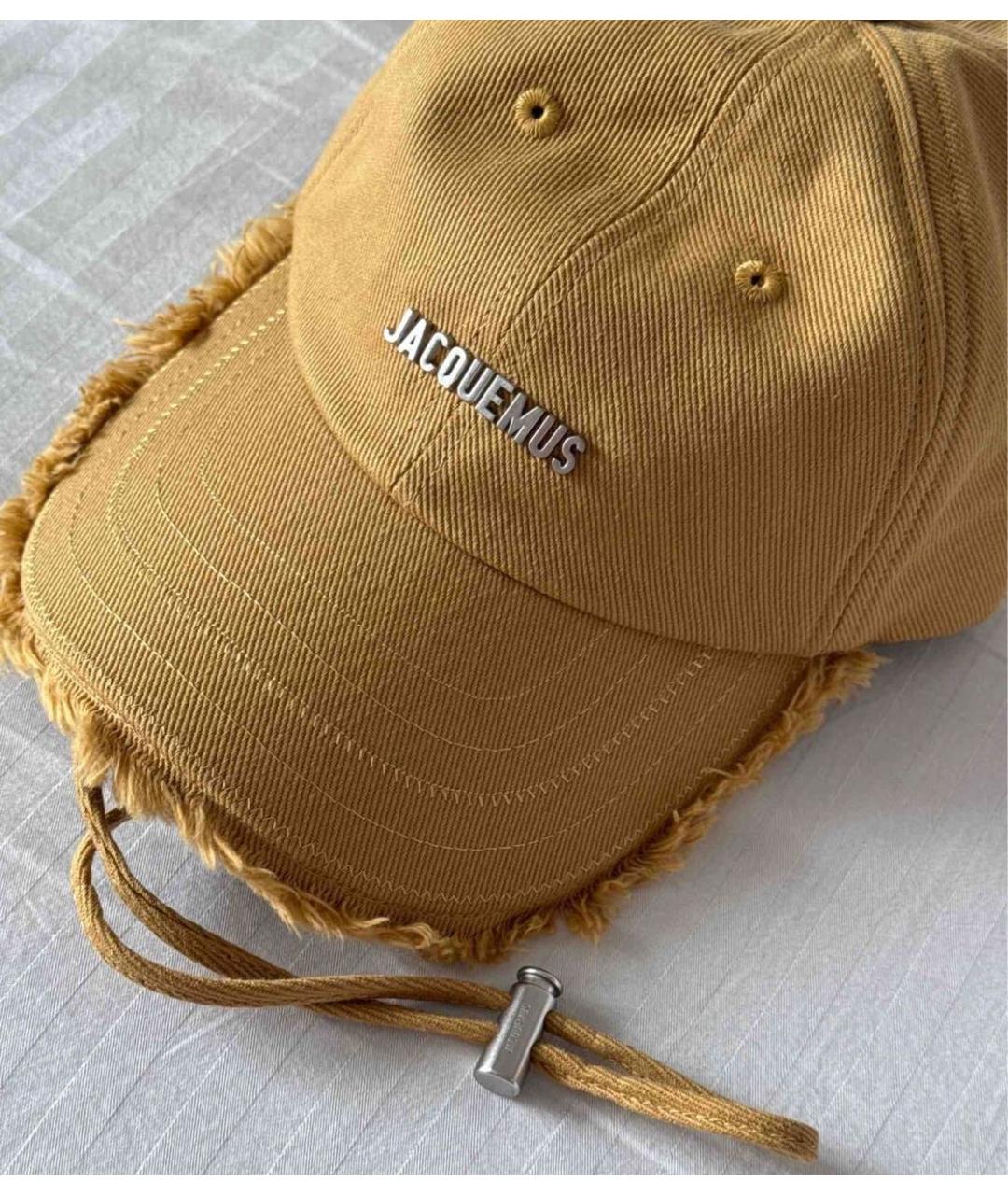 JACQUEMUS Горчичная хлопковая кепка, фото 4