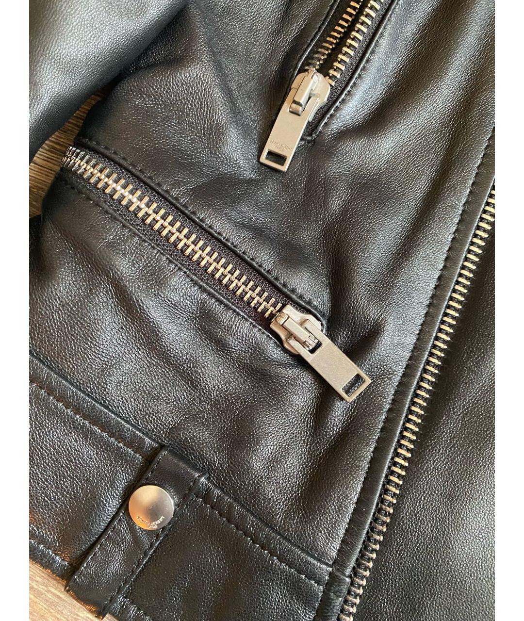 SAINT LAURENT Черная кожаная куртка, фото 4