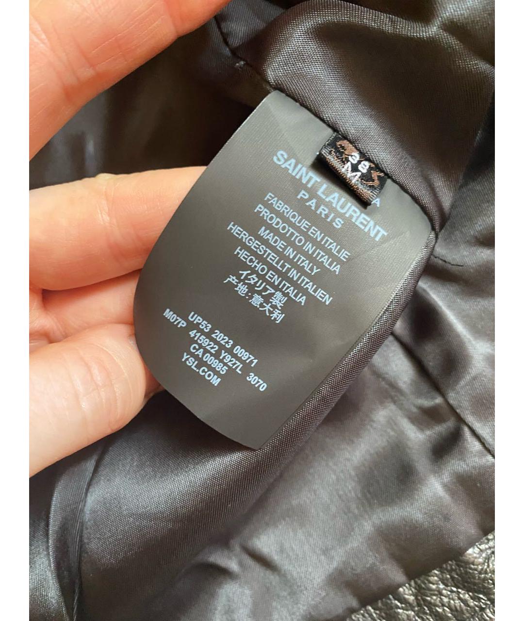 SAINT LAURENT Черная кожаная куртка, фото 5