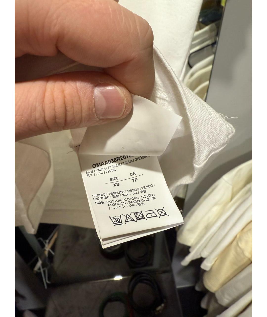 OFF-WHITE Белая футболка, фото 4