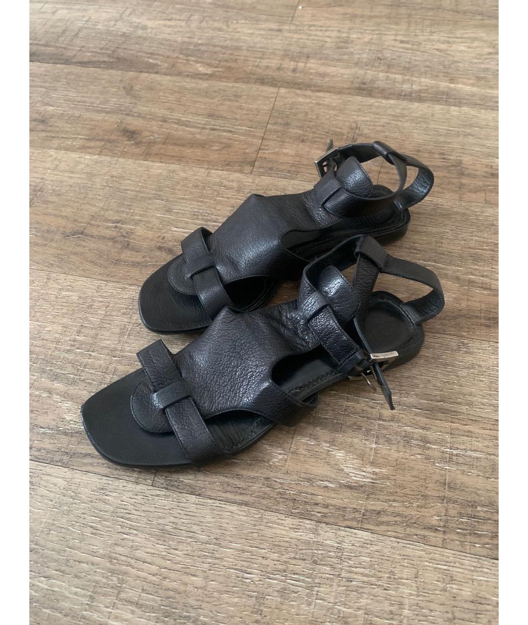 GIVENCHY Черные кожаные сандалии, фото 5