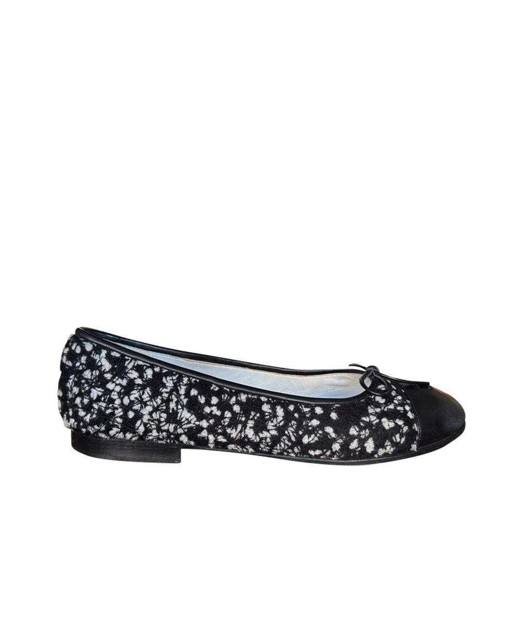 CHANEL Черные кожаные балетки, фото 1