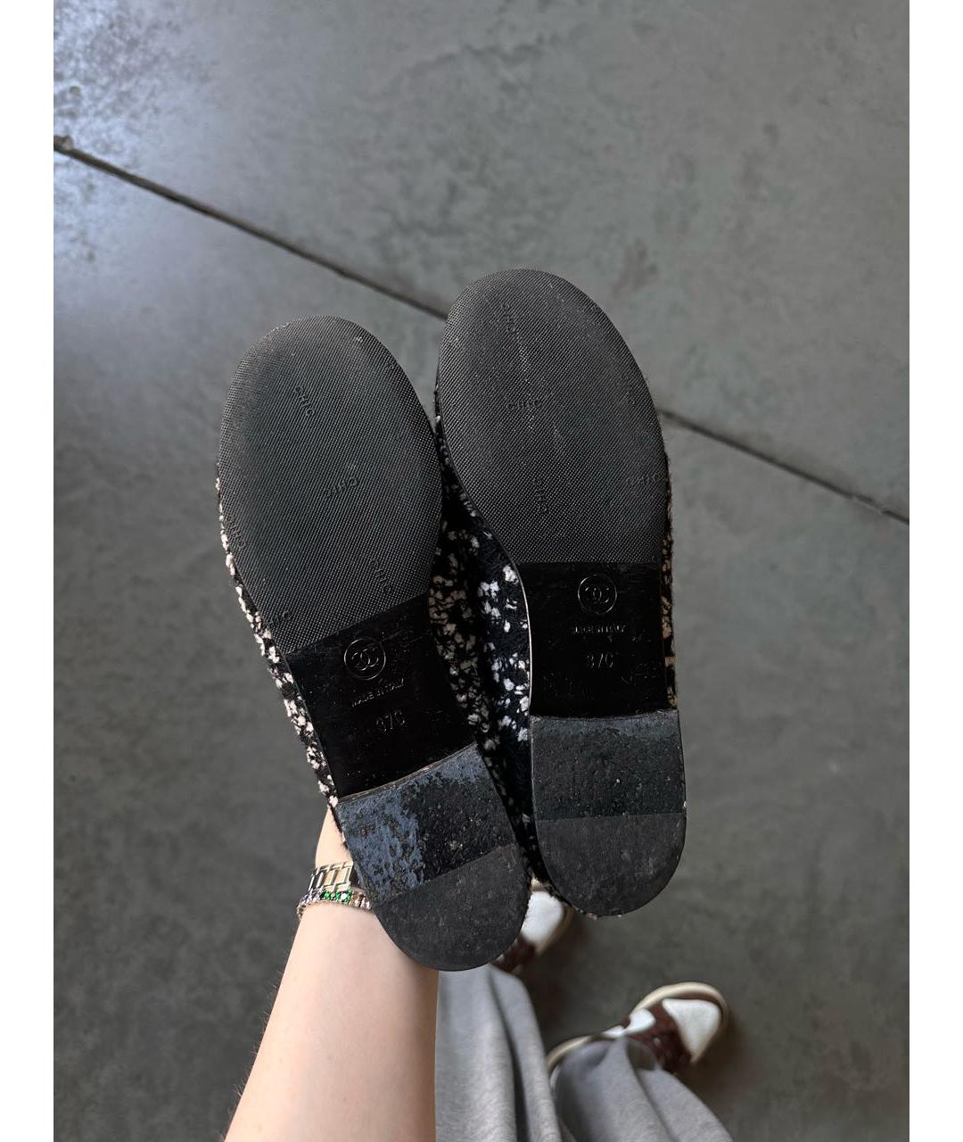 CHANEL Черные кожаные балетки, фото 5
