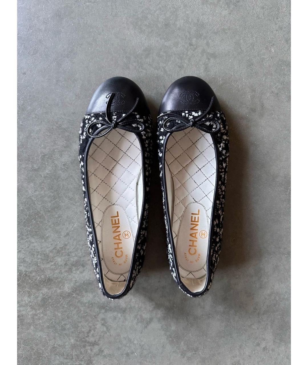 CHANEL Черные кожаные балетки, фото 2