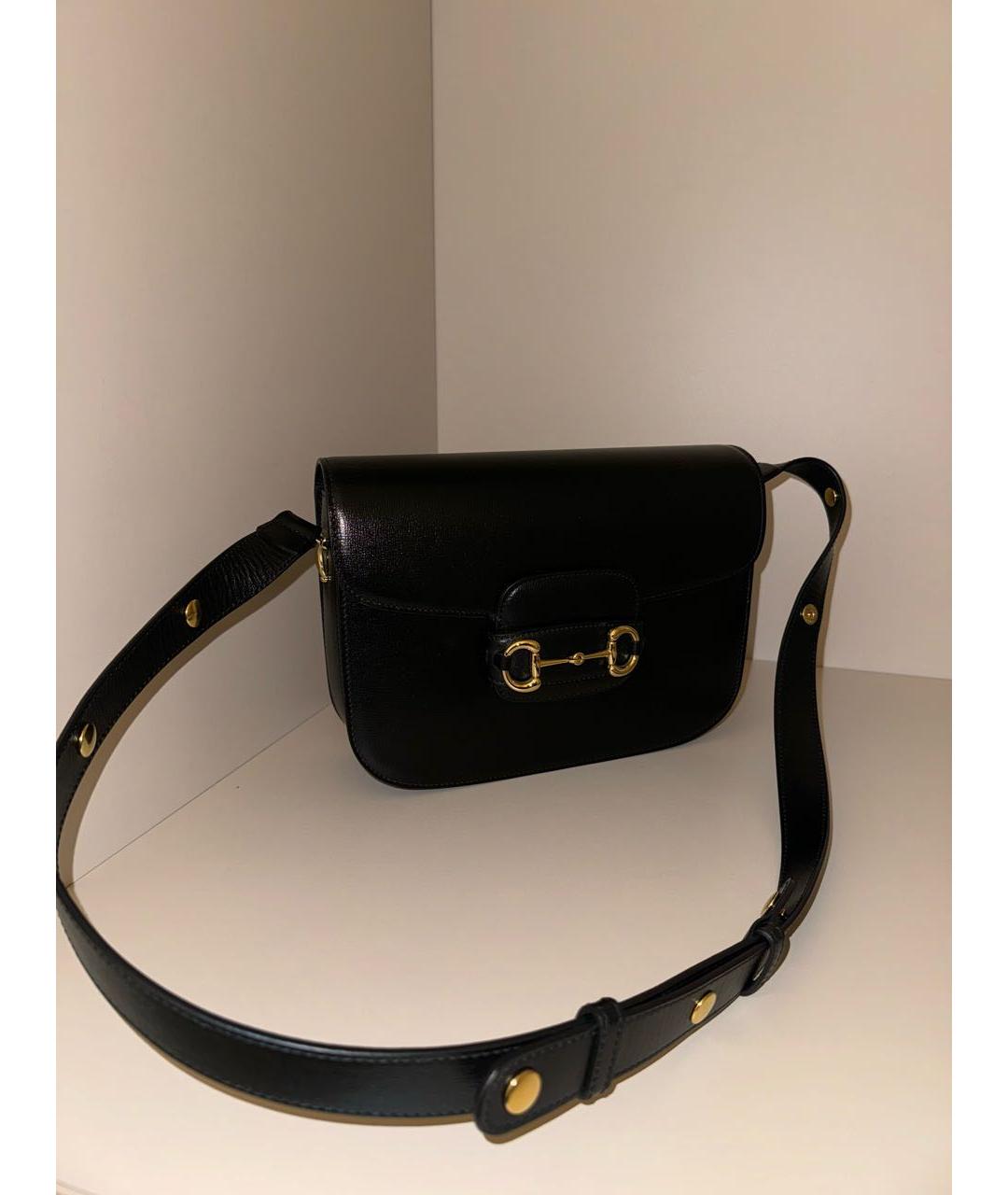 GUCCI Черная кожаная сумка через плечо, фото 6