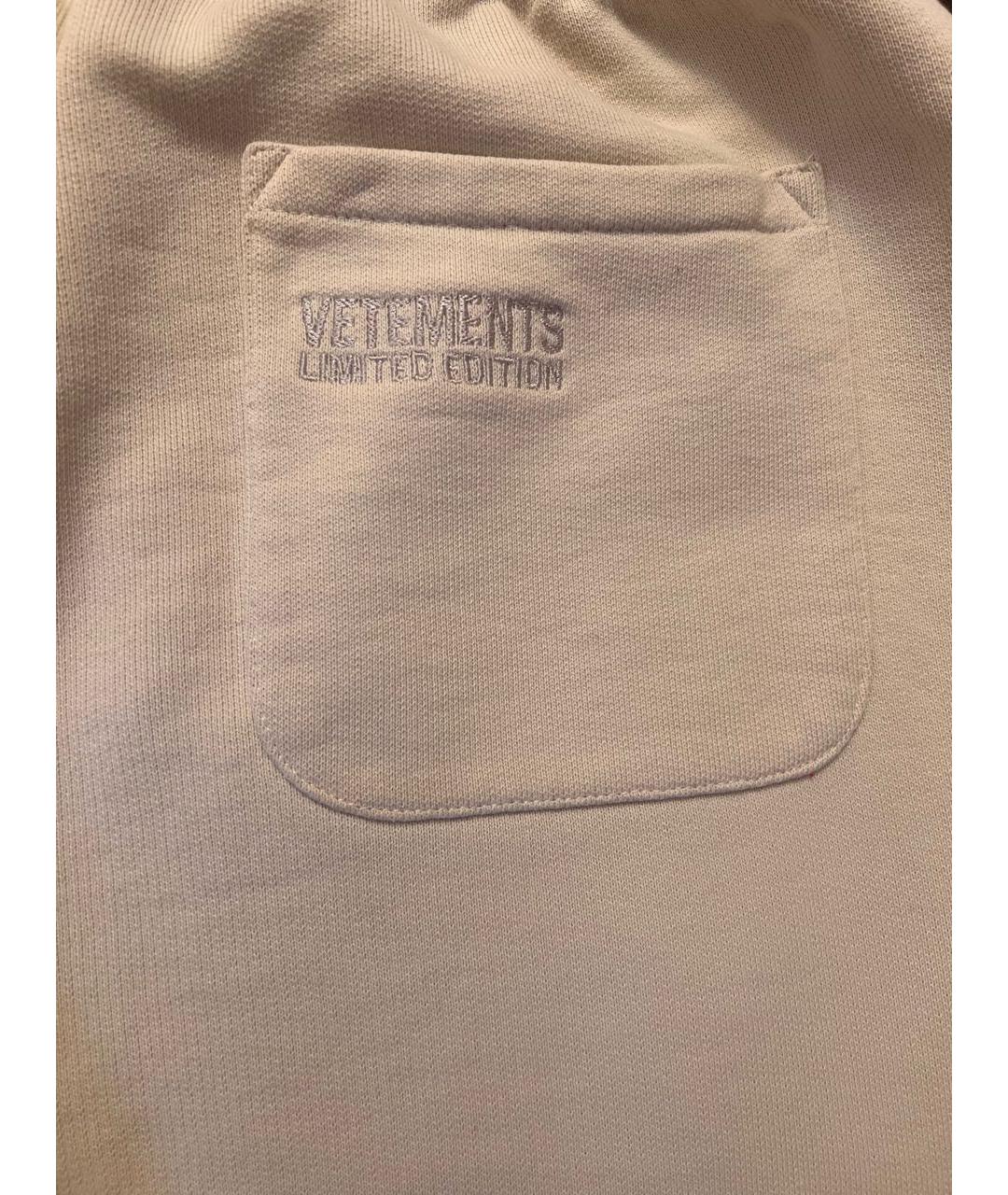 VETEMENTS Бежевые хлопковые брюки широкие, фото 4