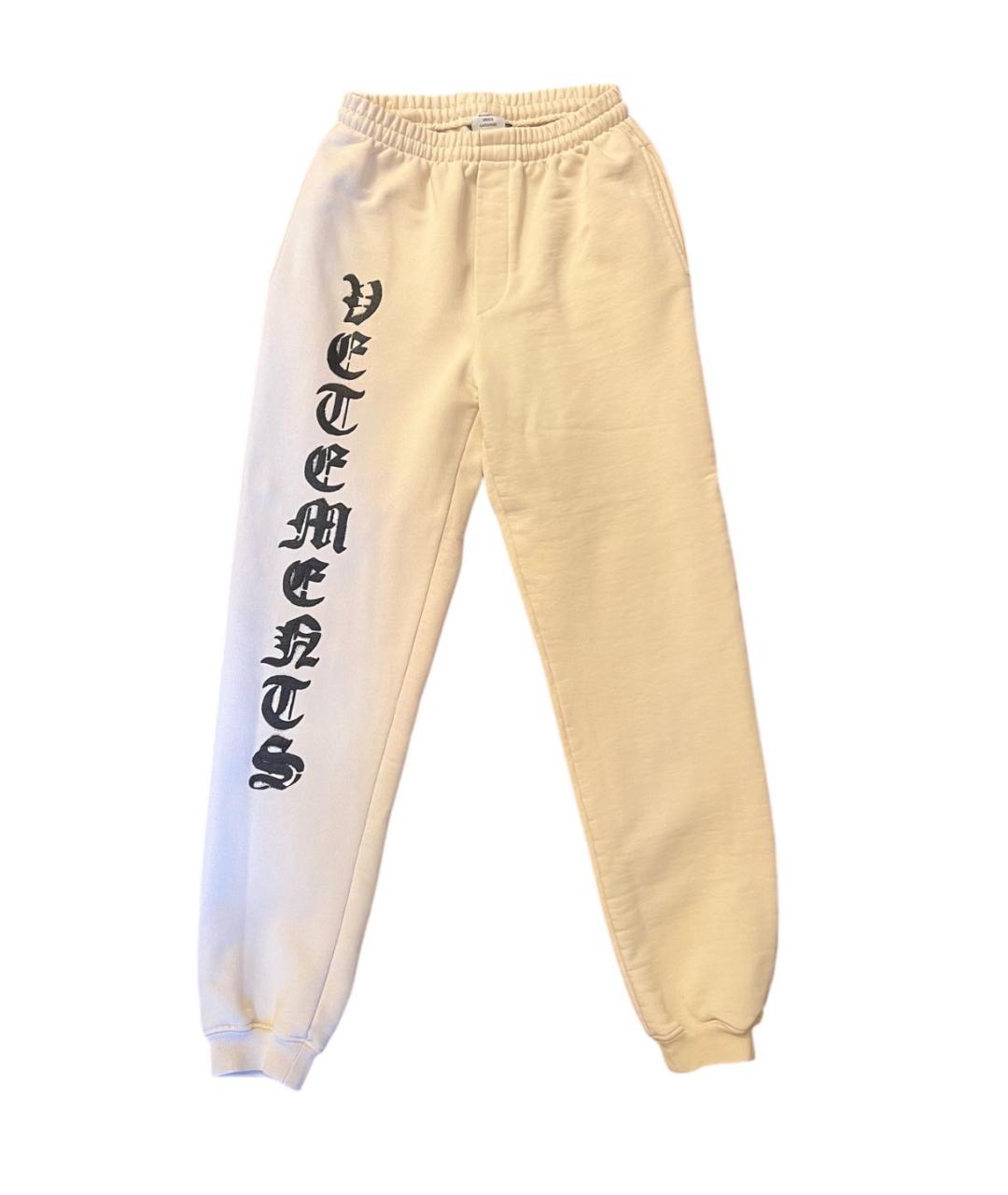VETEMENTS Бежевые хлопковые брюки широкие, фото 8