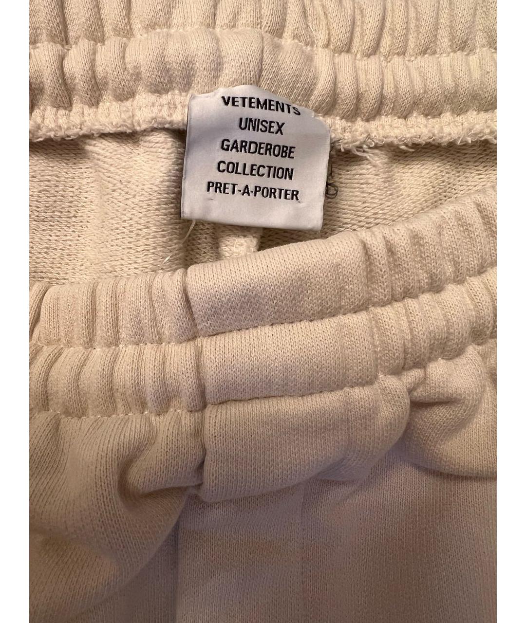 VETEMENTS Бежевые хлопковые брюки широкие, фото 3