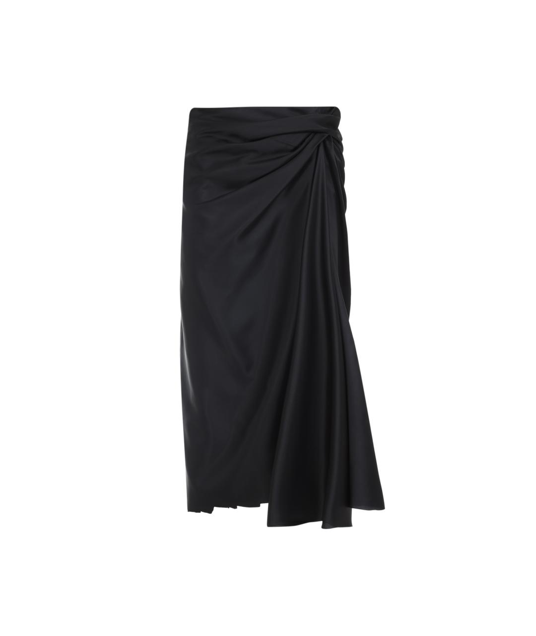 BALENCIAGA Черная хлопковая юбка миди, фото 1