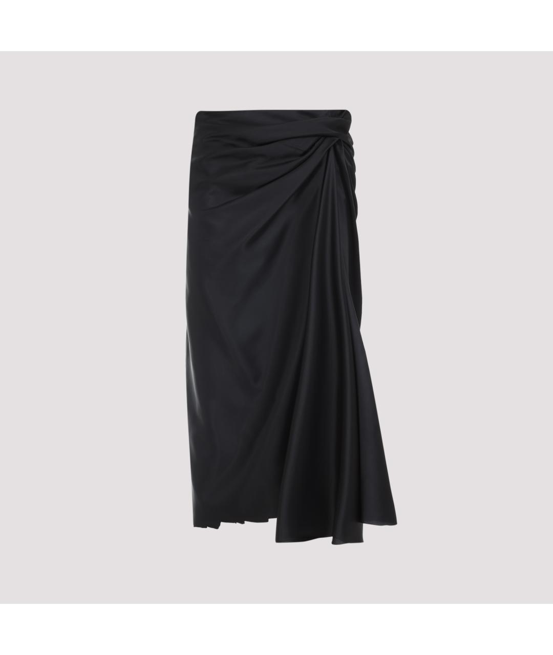 BALENCIAGA Черная хлопковая юбка миди, фото 2