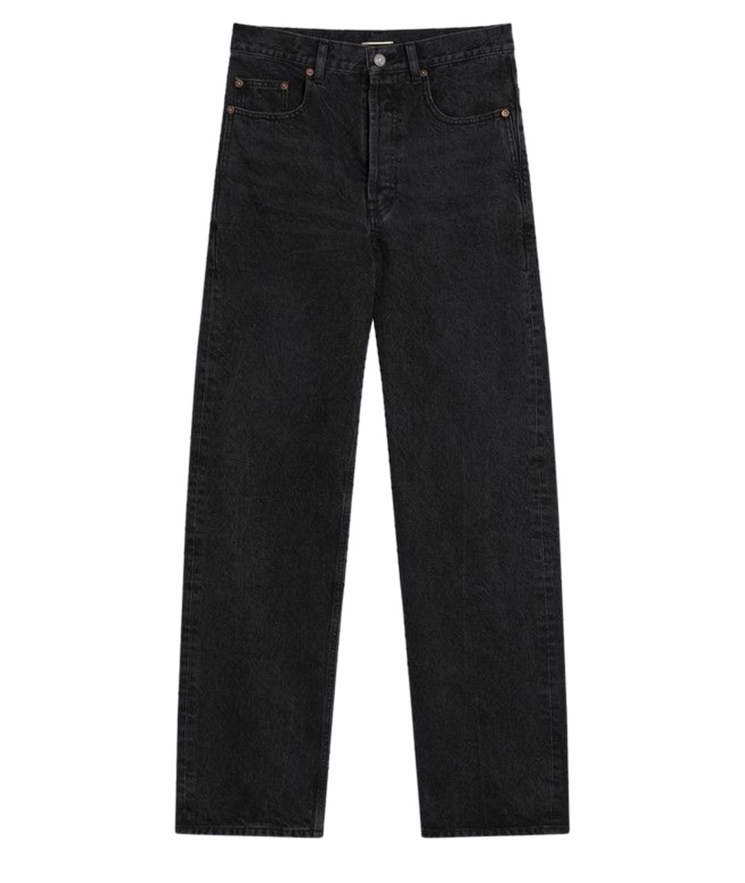 SAINT LAURENT Черные хлопковые прямые джинсы, фото 1