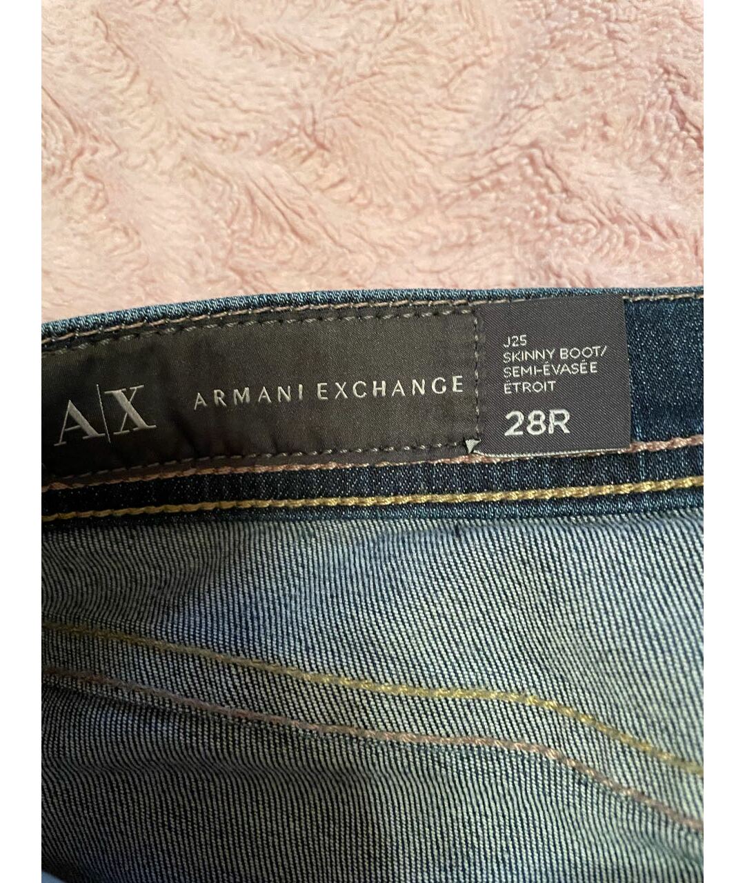 ARMANI EXCHANGE Темно-синие хлопковые джинсы клеш, фото 3