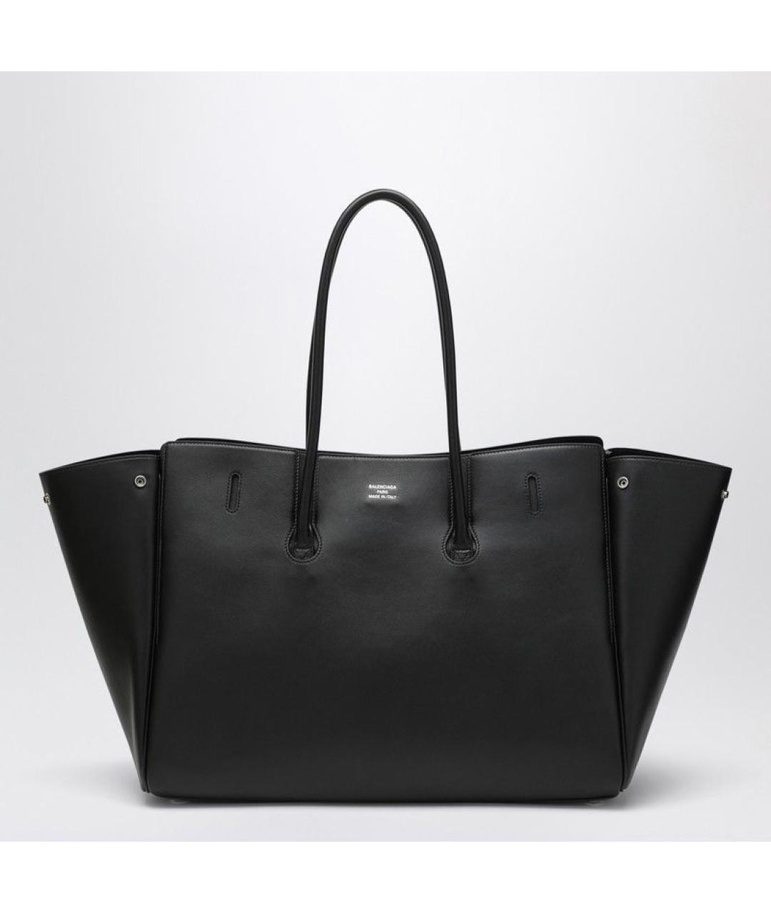 BALENCIAGA Черная кожаная сумка тоут, фото 2