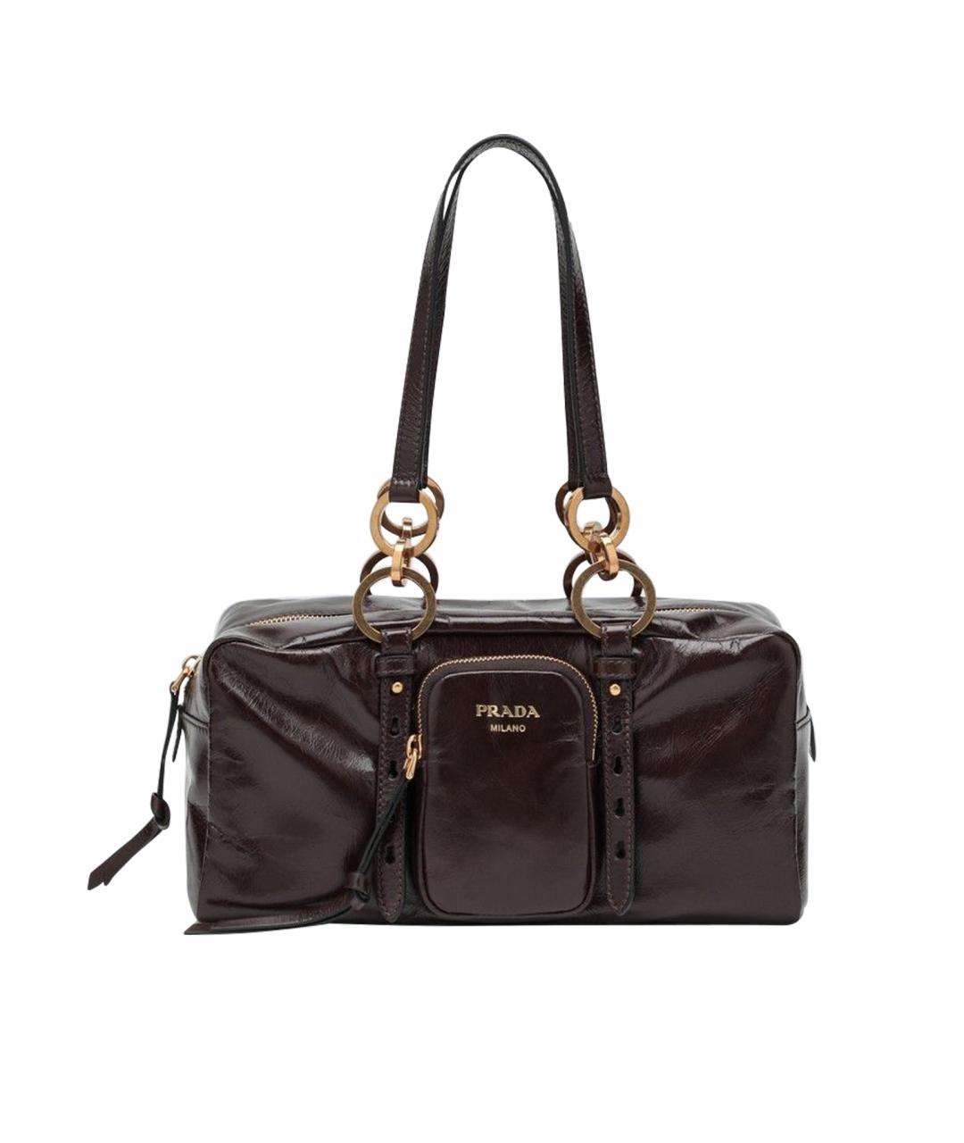 PRADA Коричневая кожаная сумка тоут, фото 1