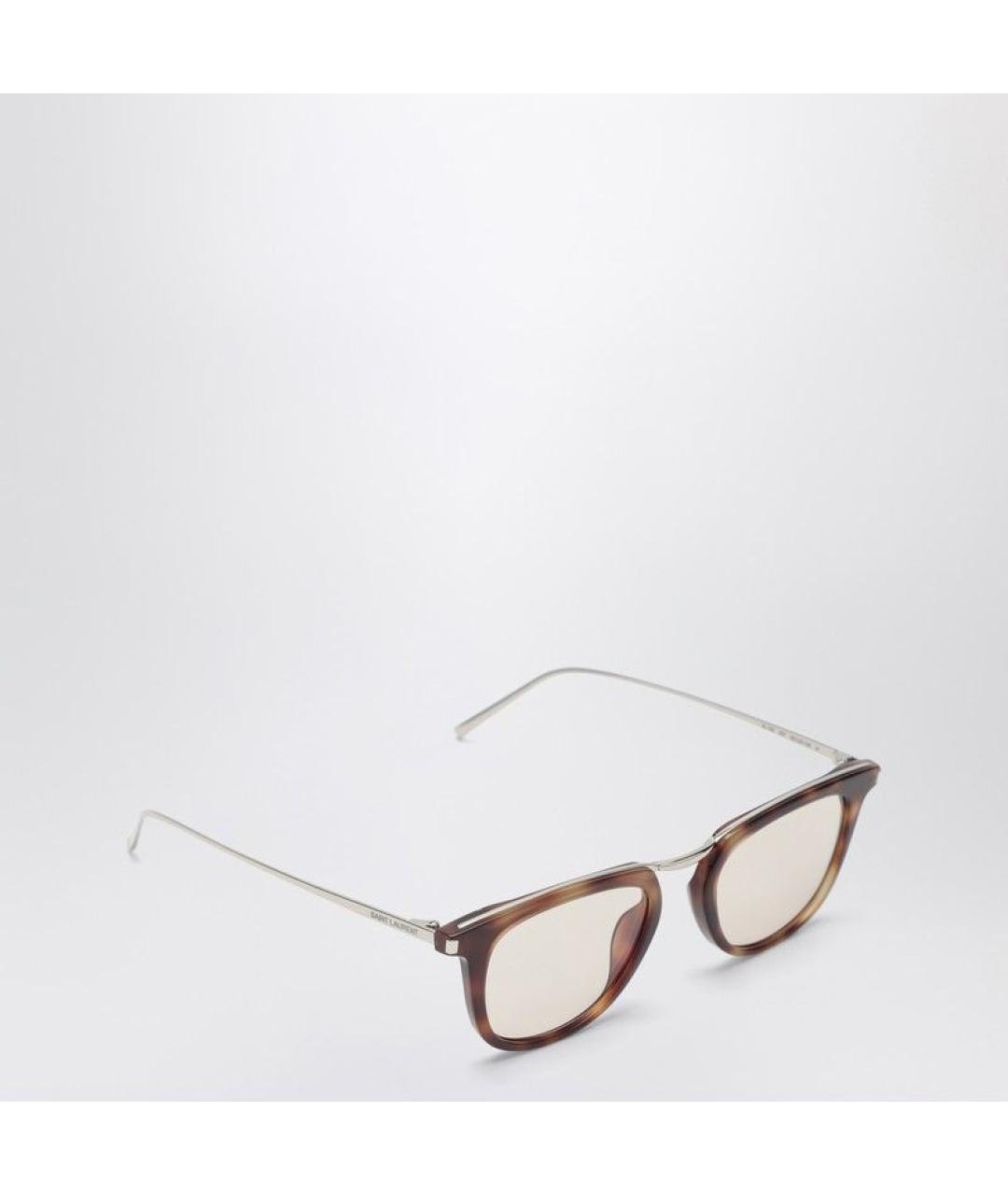 SAINT LAURENT Коричневые солнцезащитные очки, фото 2