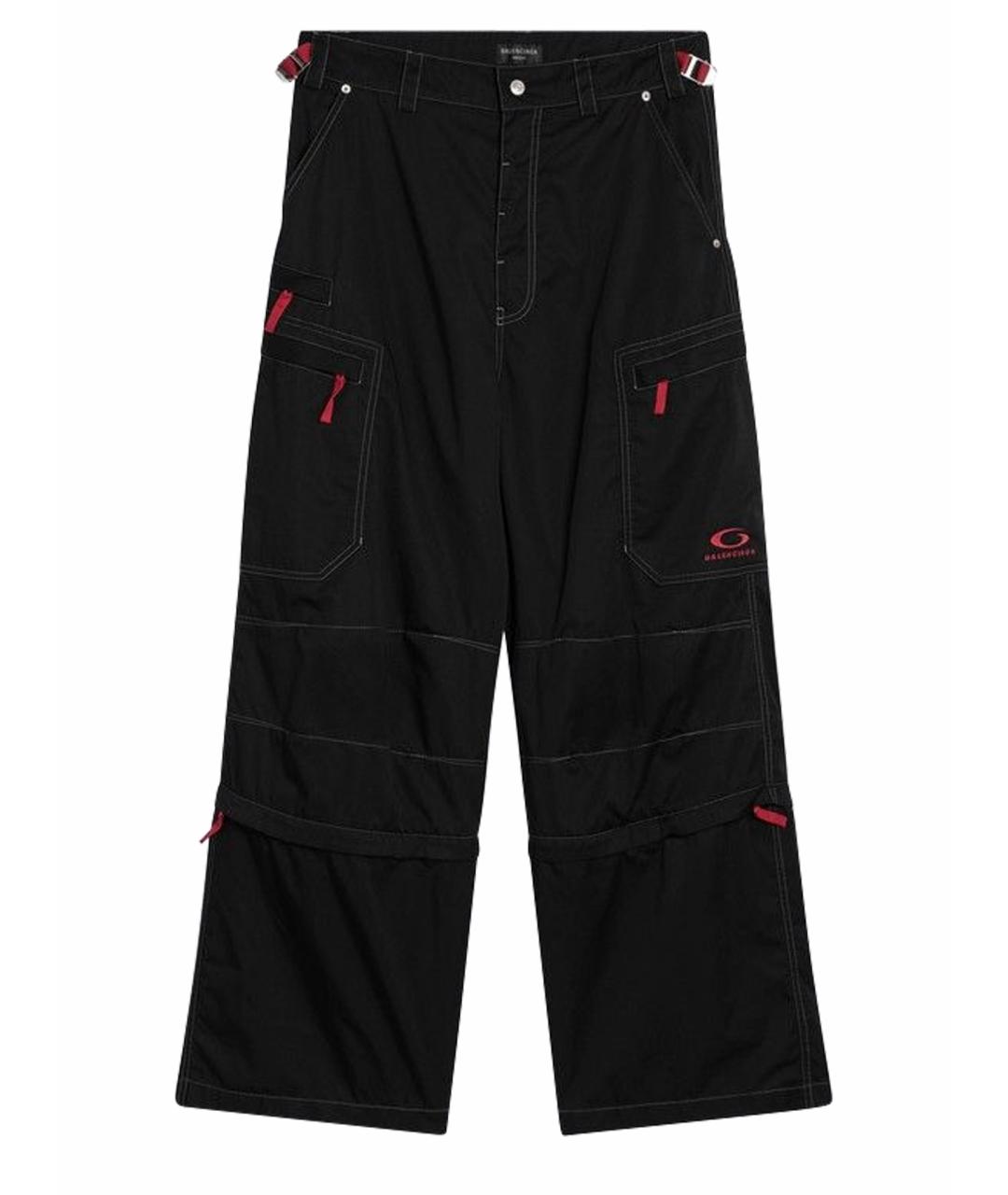 BALENCIAGA Черные хлопко-эластановые повседневные брюки, фото 1