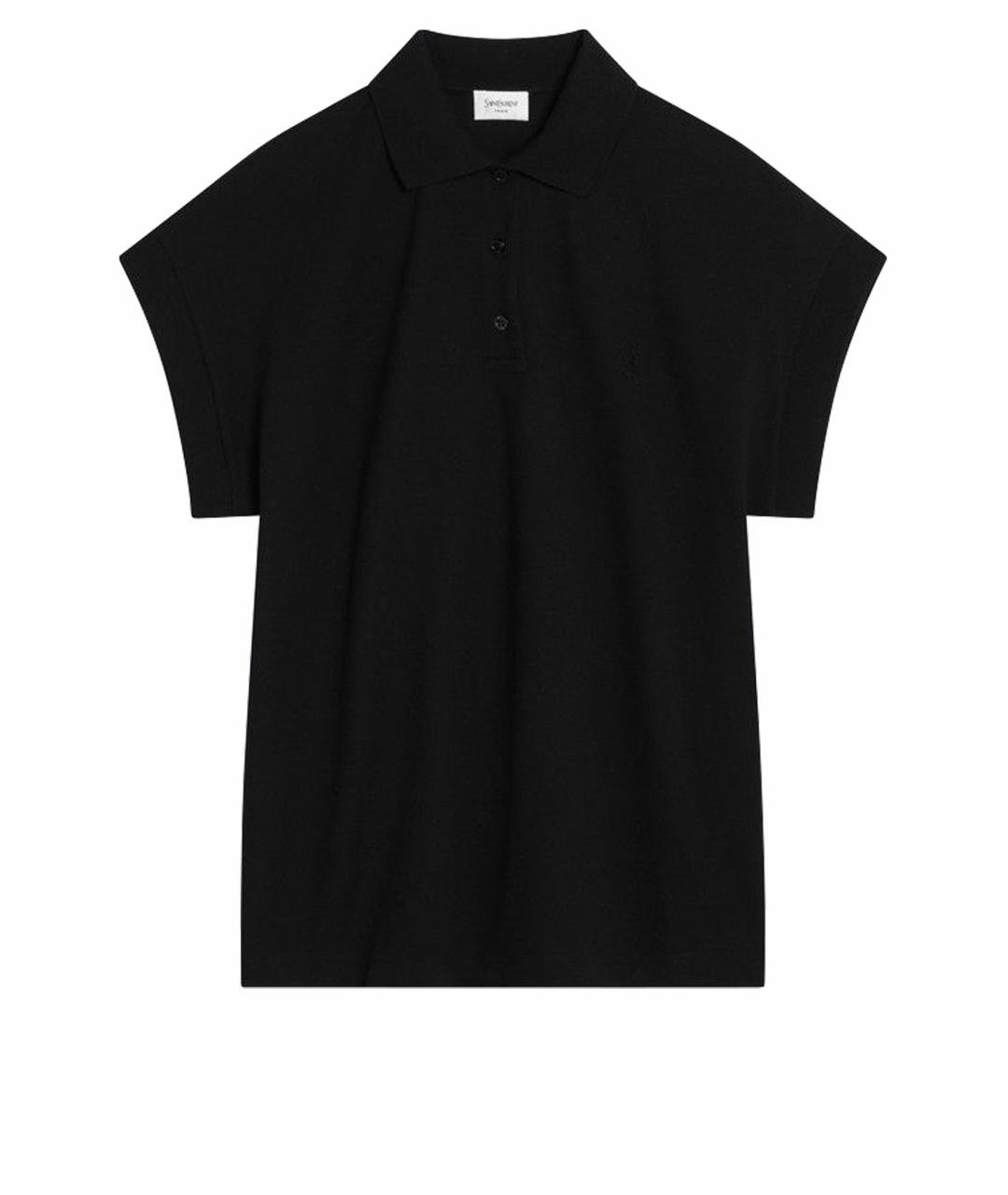 SAINT LAURENT Черная хлопковая футболка, фото 1