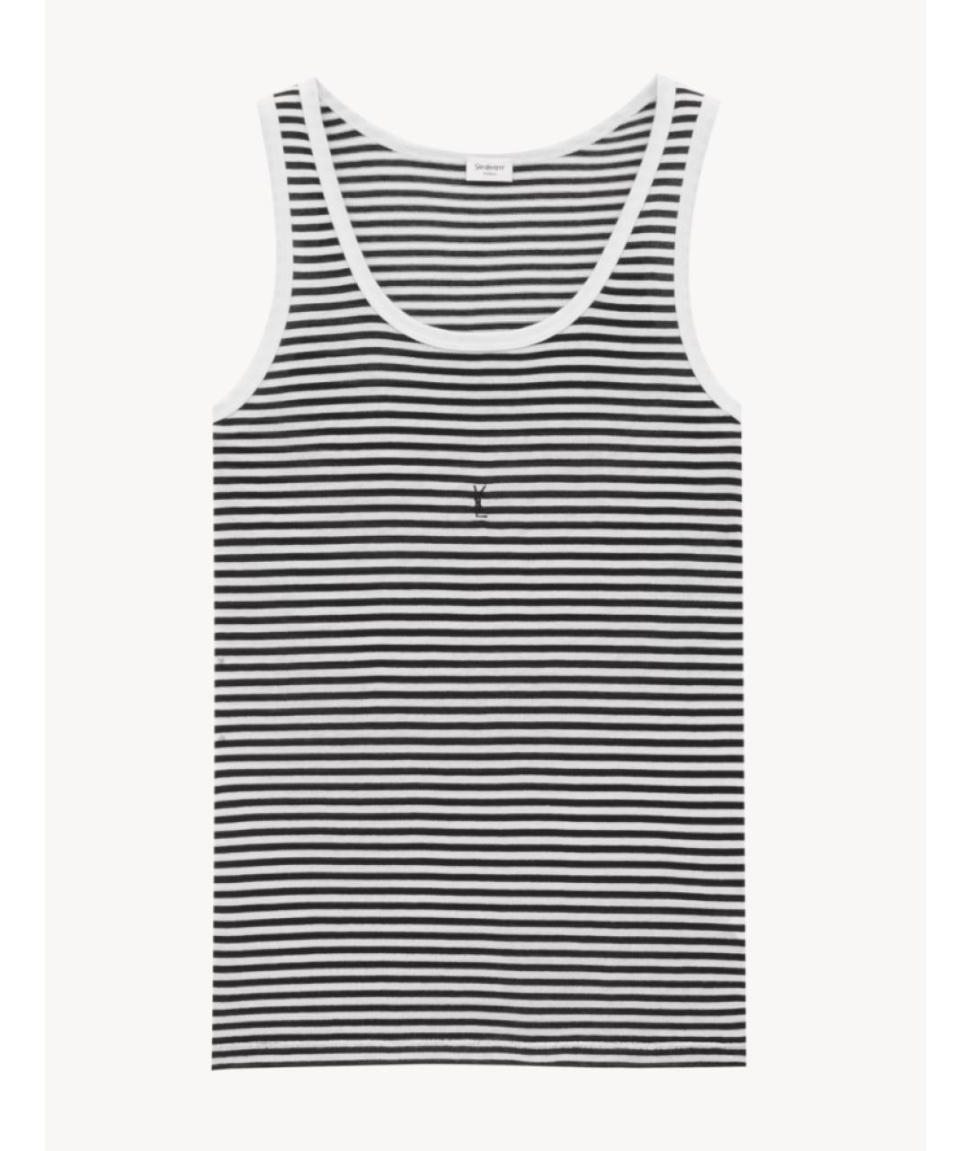 SAINT LAURENT Черная хлопковая майка, фото 6