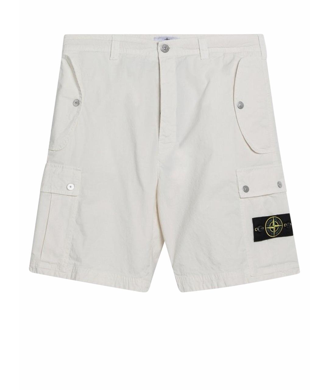 STONE ISLAND Белые хлопковые шорты, фото 1