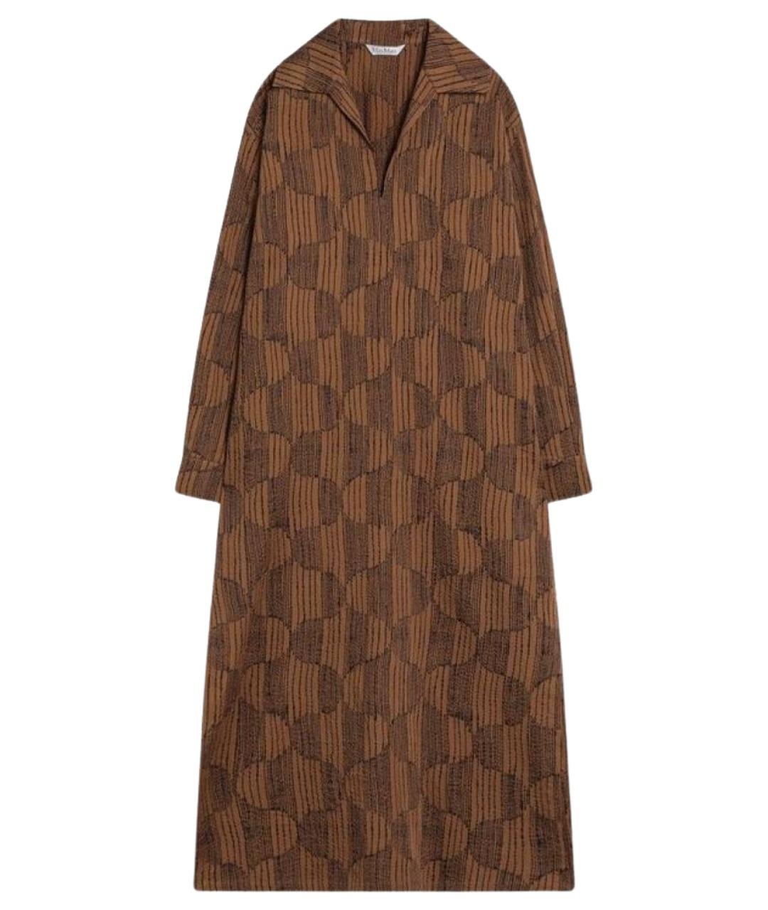 MAX MARA Коричневое хлопковое повседневное платье, фото 1