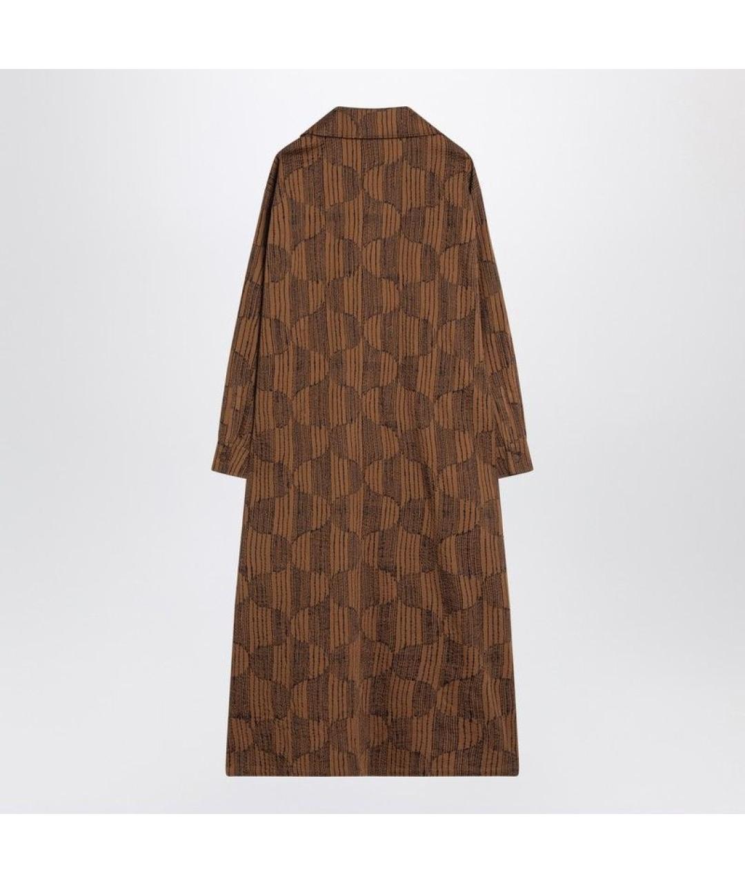 MAX MARA Коричневое хлопковое повседневное платье, фото 2