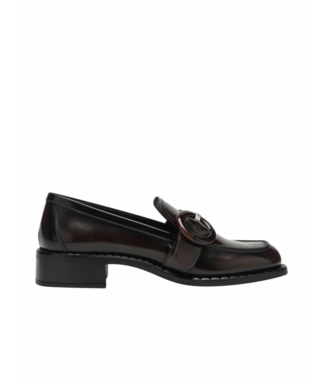 PRADA Коричневые кожаные лоферы, фото 1