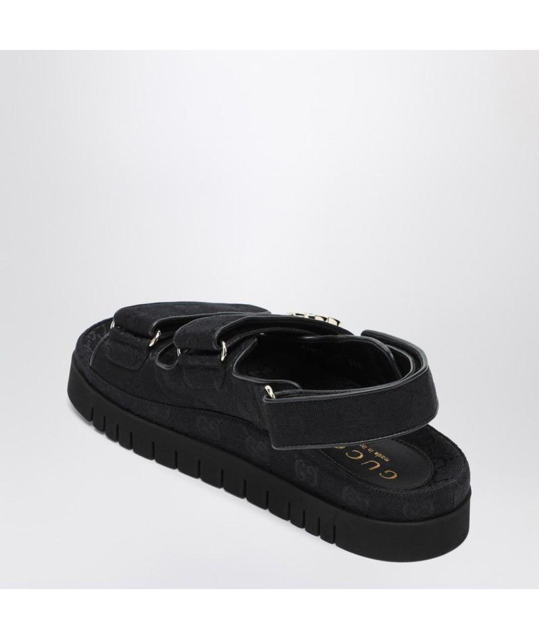 GUCCI Черные текстильные сандалии, фото 3