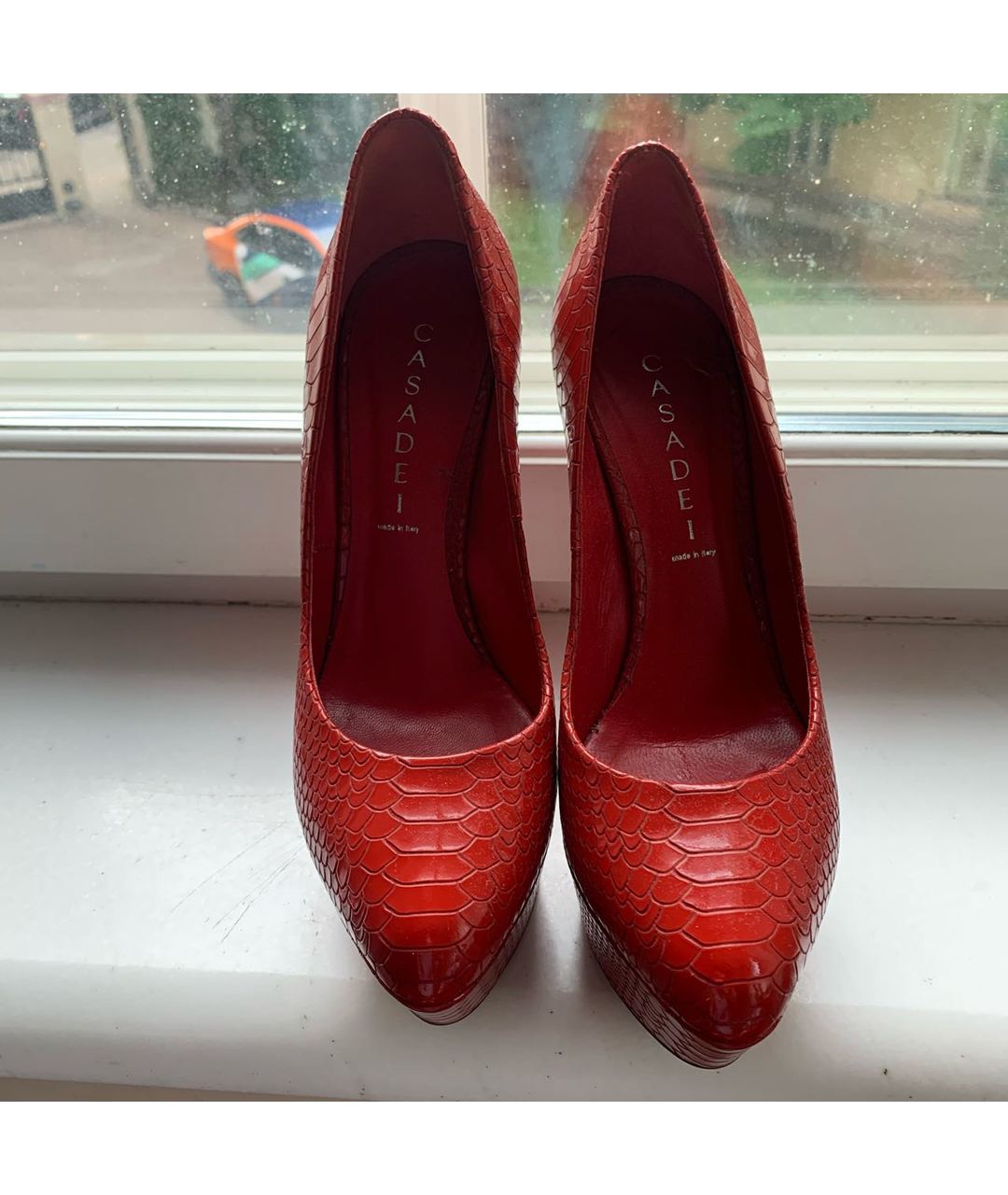 CASADEI Красные туфли из экзотической кожи, фото 2