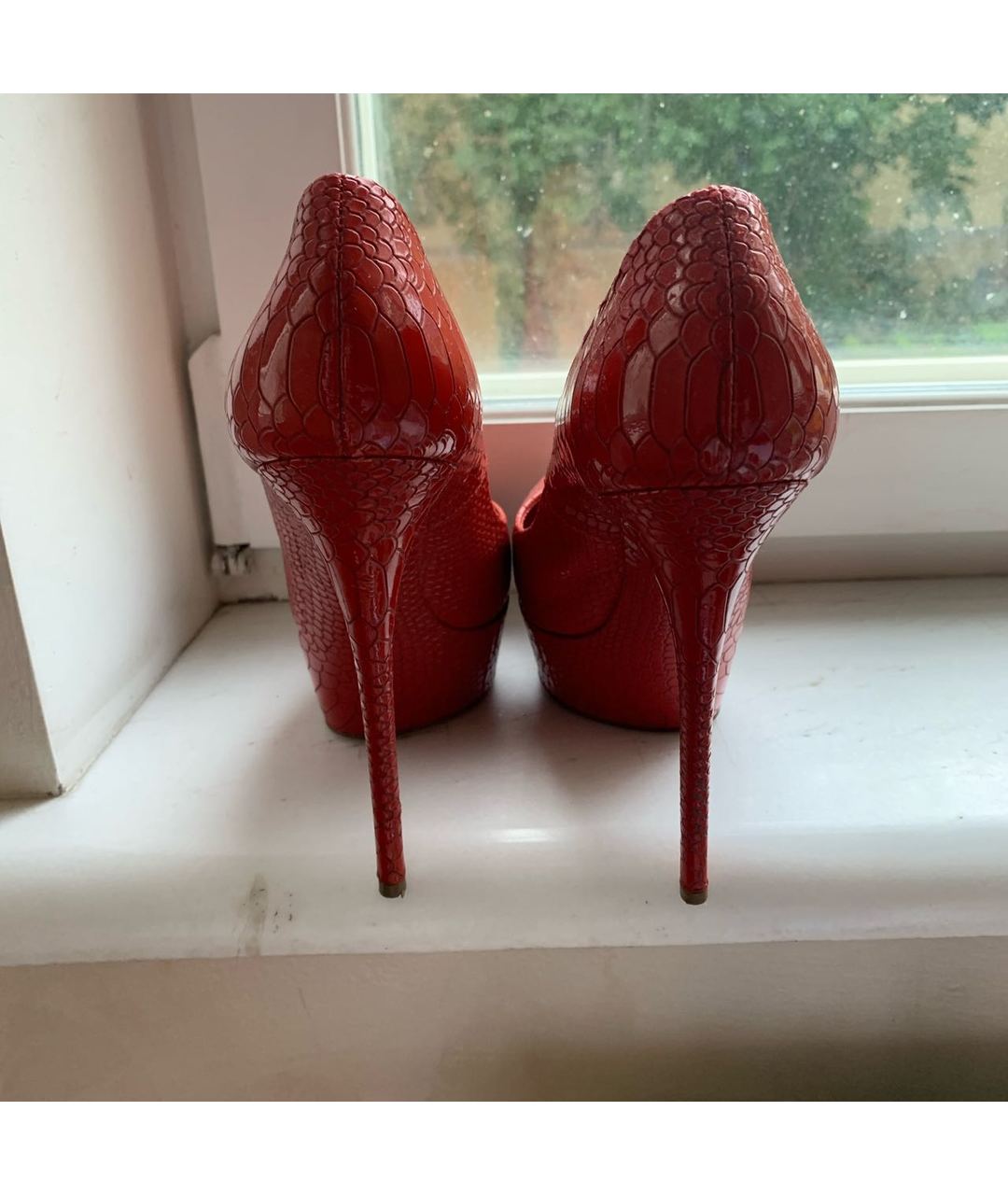 CASADEI Красные туфли из экзотической кожи, фото 4