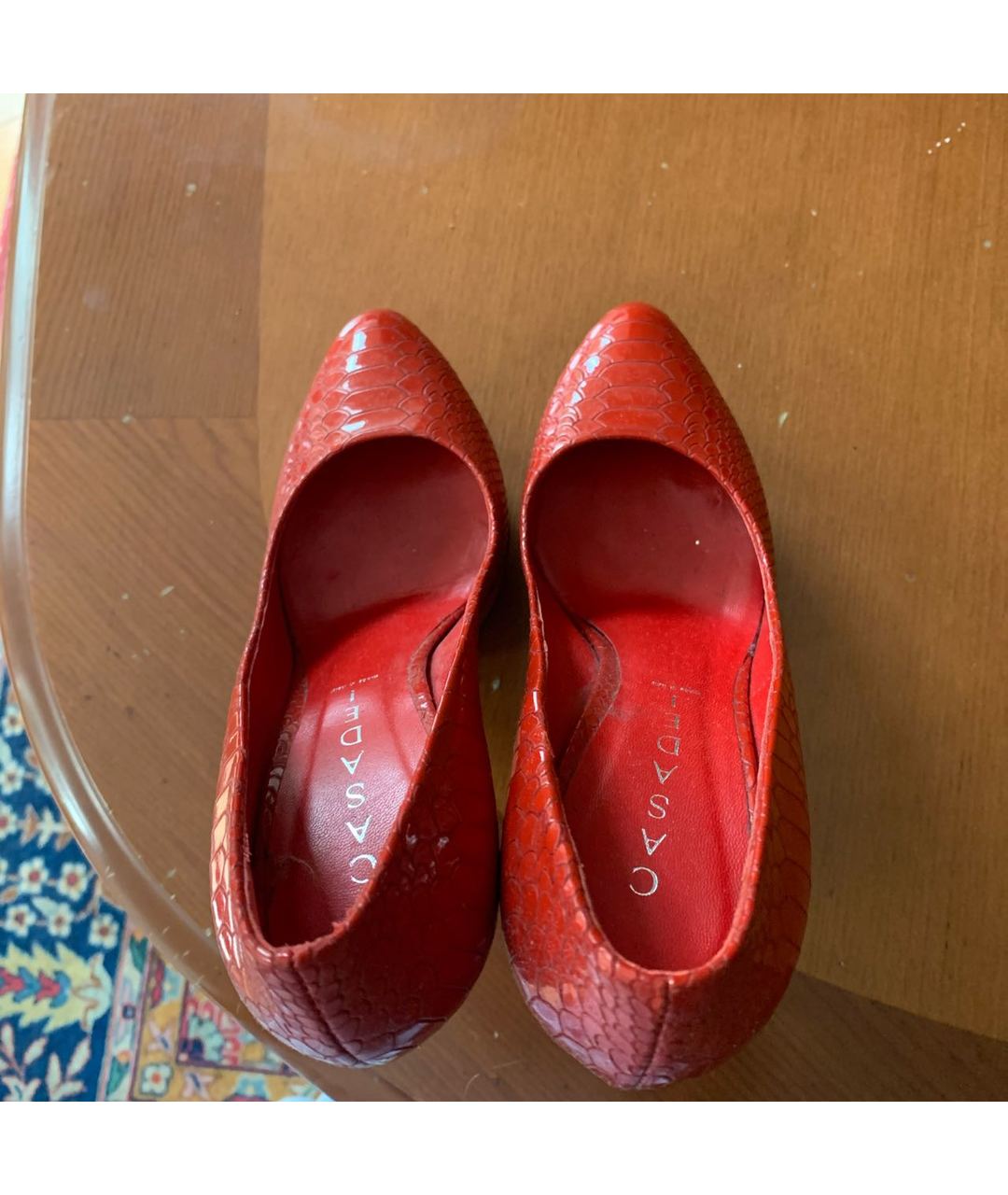 CASADEI Красные туфли из экзотической кожи, фото 3