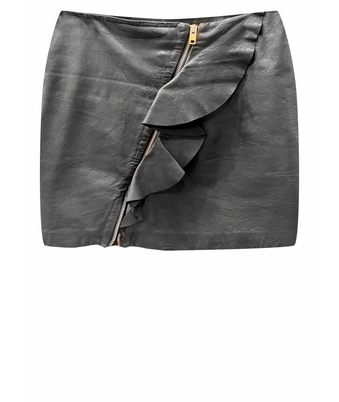 WALTER BAKER Черная кожаная юбка мини, фото 1